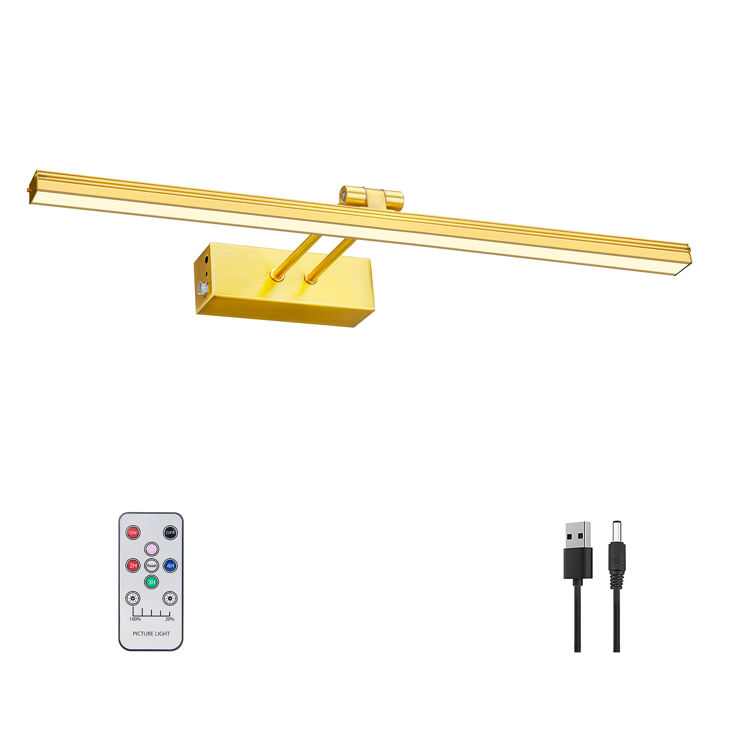 FUNCHDAY Picture Light,Battery Operated Picture Light for Wall,Wireless Remote Painting Light with Timer and Dimmable,16   Metal