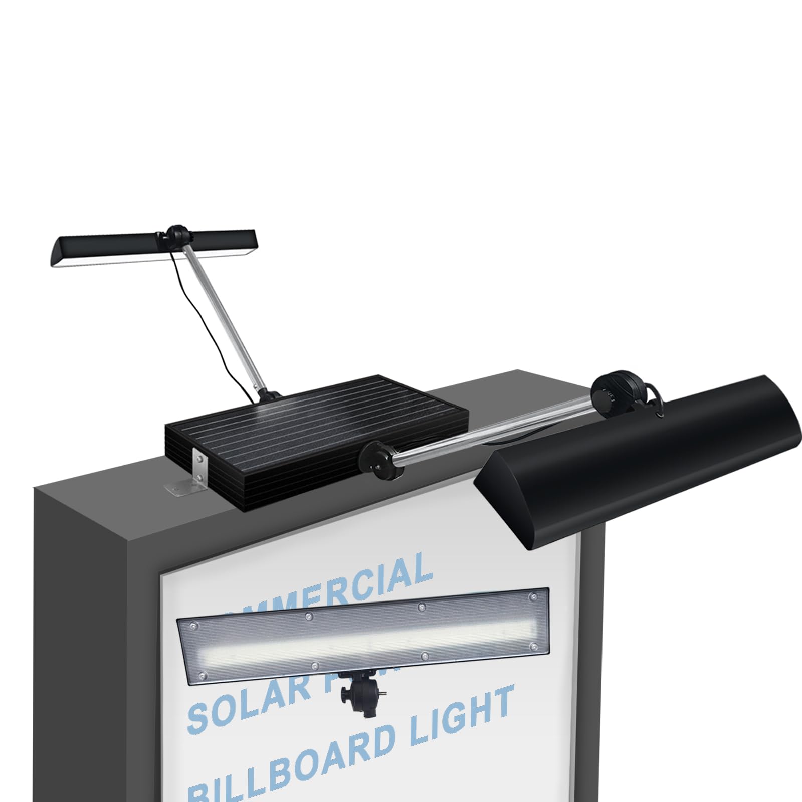 Solar Sign Lights Outdoor  420 led 2600 Lumen Solar Sign Light  12000 mAh Billboard Lighting for Bussiness  Real Estate  Shop  Bus Stop  HOA  Highway Signs  Commercial  Black
