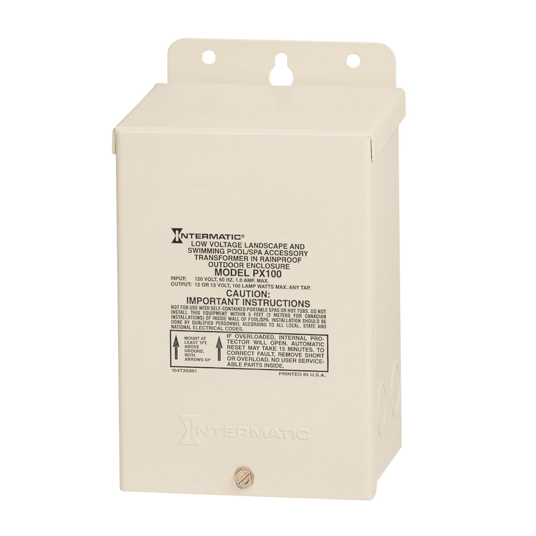 Intermatic Px100 Pool Light 100-Watt Safety Transformer, Beige