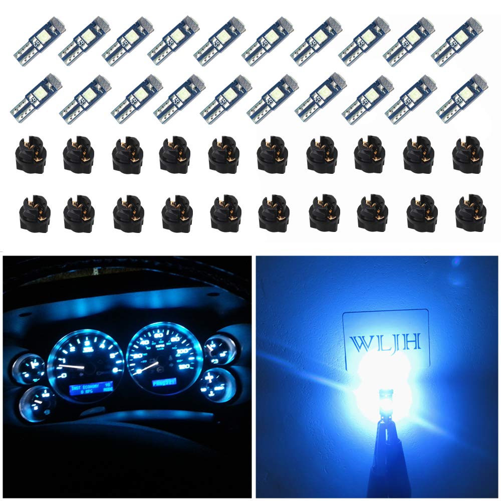 Wljh 74 Led Bulb Dash Lights 3Smd Super Bright T5 2721 37 286 Wedge Pc74 Twist Socket Automotive Instrument Panel Gauge Light Ki