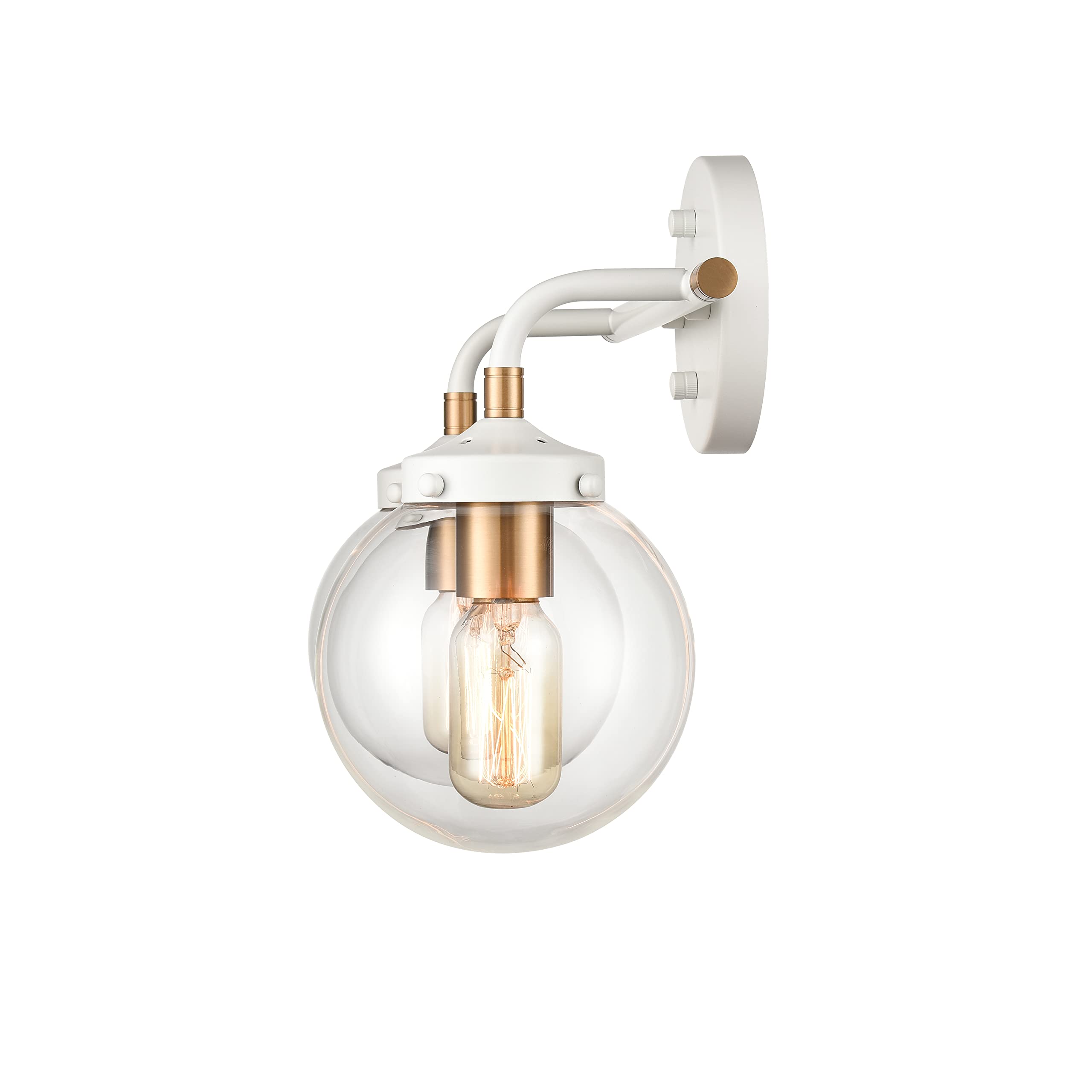 Elk Home Boudreaux 2-Light Vanity Light, Matte White Finish, Modern Style With Clear Glass