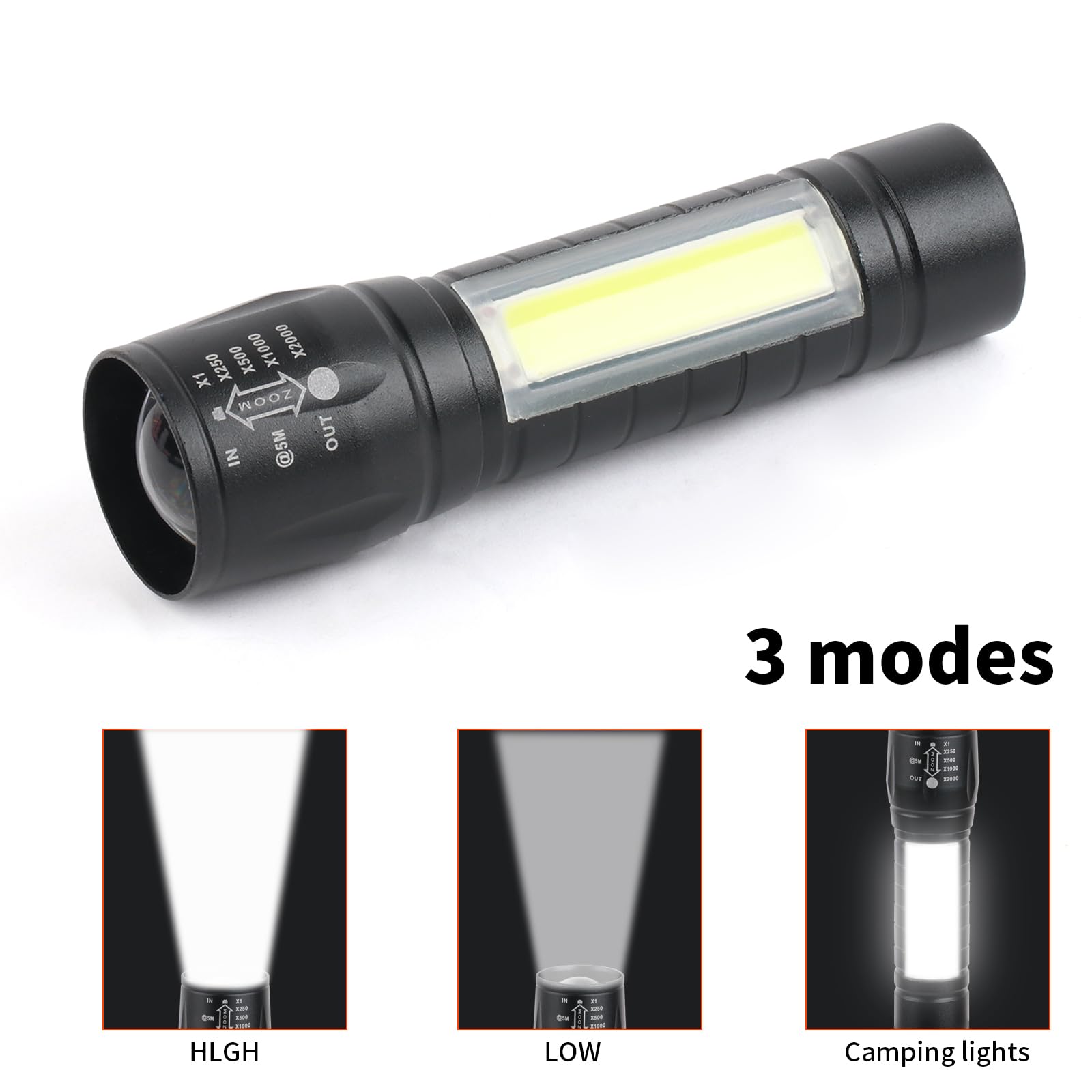 Hilngav 9 Pack LED Mini Flashlights, USB Rechargeable, High Lumens, 3Modes, Portable & Pocket Size, Camping Flashlight Set-Perfe