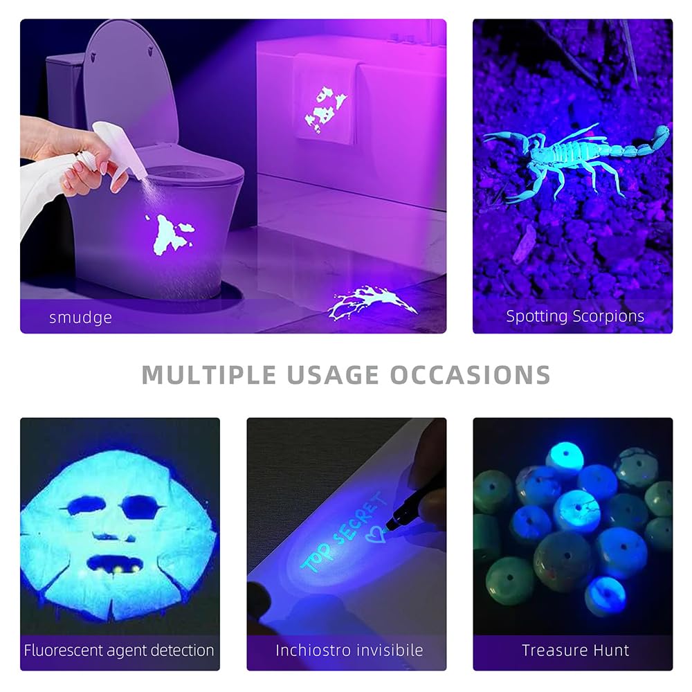 Beike Uv Blacklight Flashlights, 12 Led 395Nm Ultraviolet Blacklight (2 Pcs) - Mini Portable Uv Detector For Dog Urine, Pet Urin