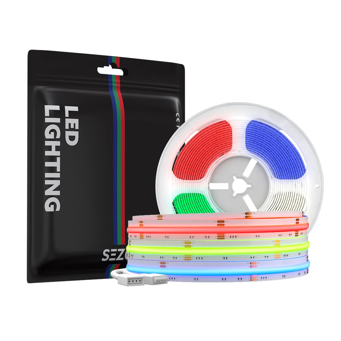 Sezo Rgbw Cob Led Strip Light, 9.84Ft, 24V, 896 Leds/M, Vinyl, Multicolor, Warm White 3000K, Model M1Fob