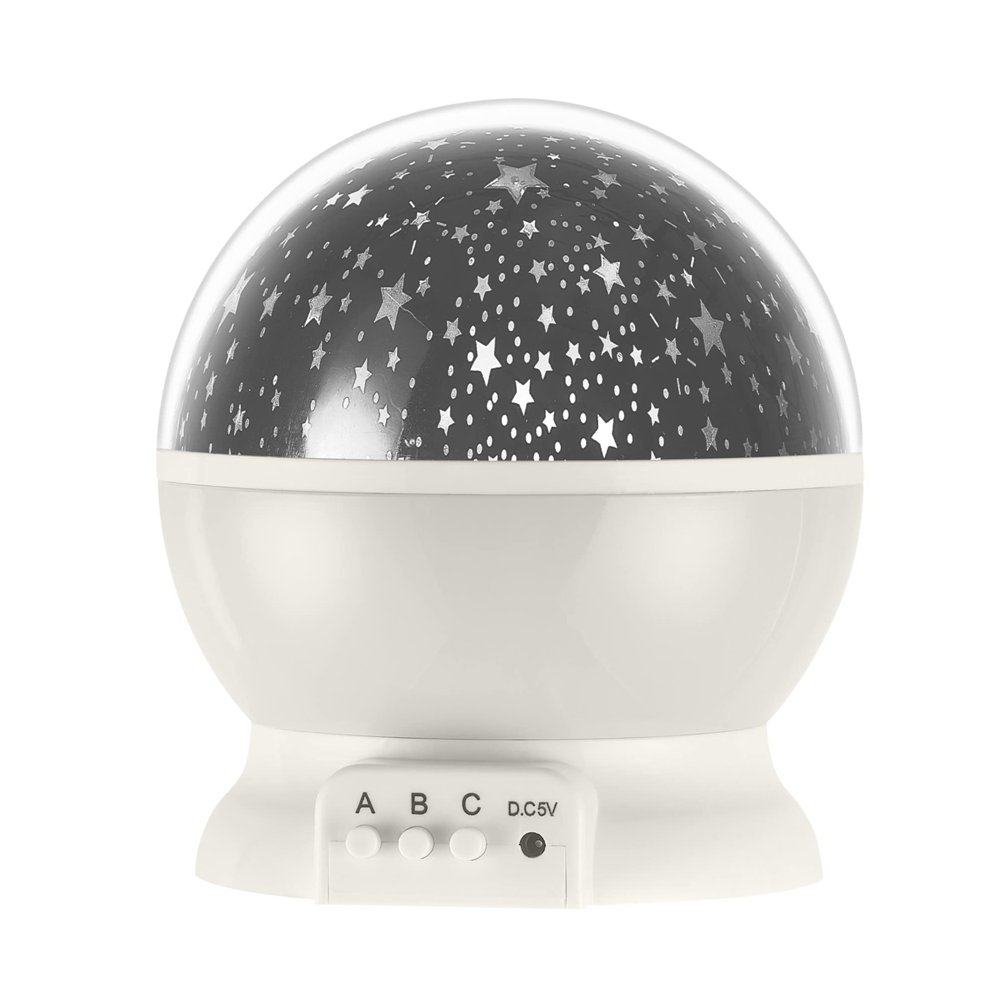 Globe Electric 13766 LED Integrated Color Changing Space Projector Night Light, 4 Interchangeable Projection Patterns, Removeabl