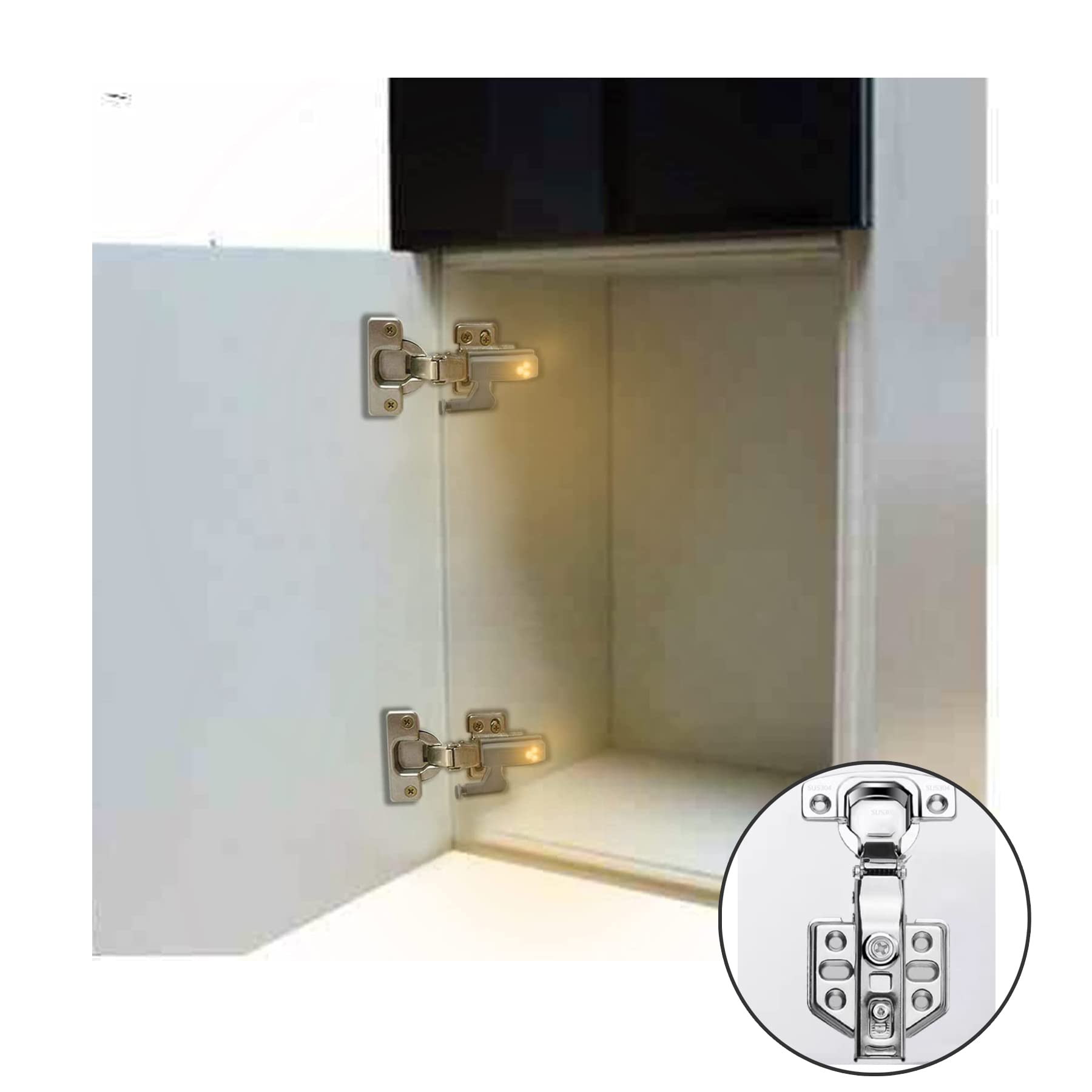 Peixiong 12 Packs Hinge Led Sensor Light -Smart Touch Induction Cabinet Light For Kitchen Cabinet Cupboard Closet Night Lights,