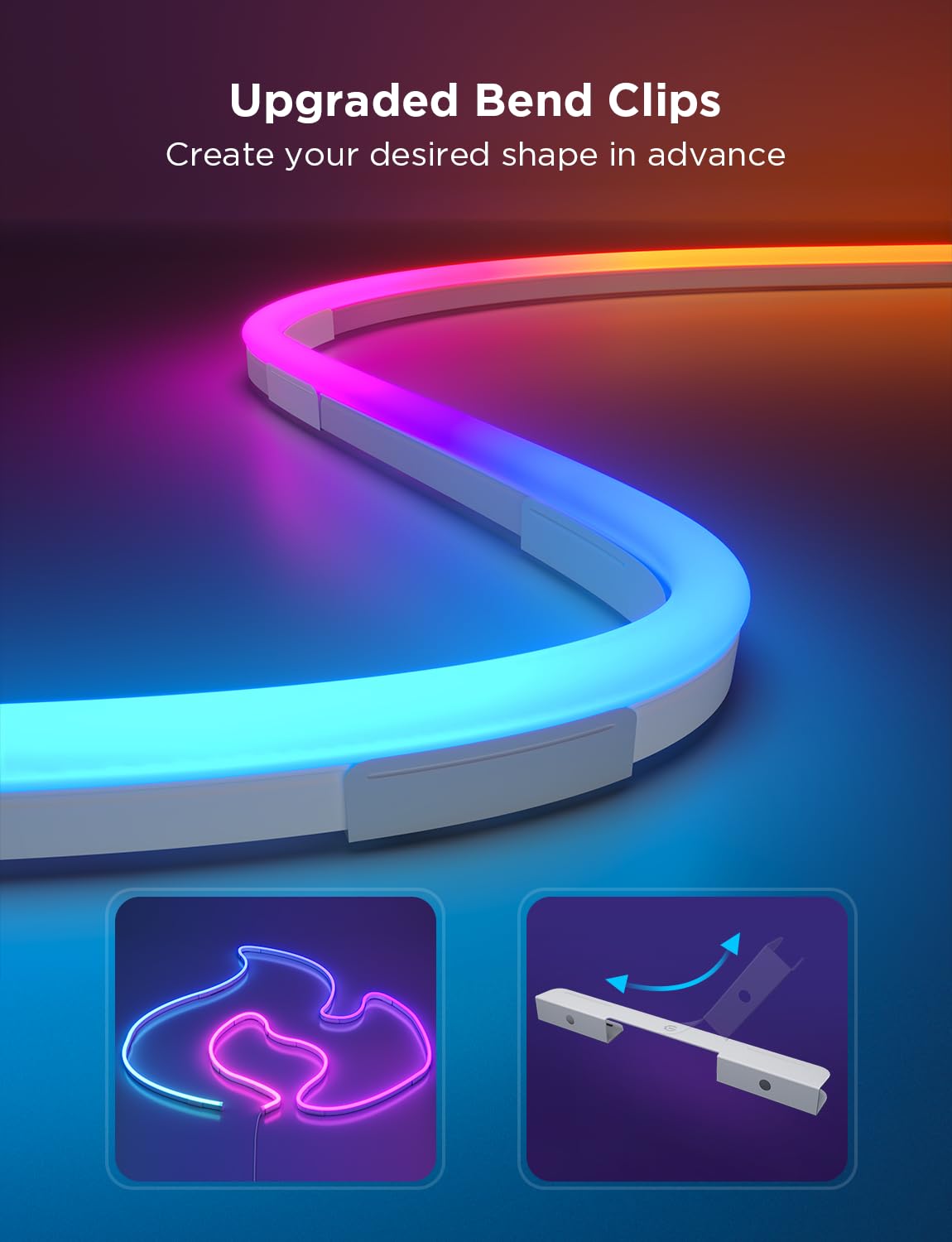 Govee RGBIC Neon Lights, LED Smart Neon Rope Light 32.8ft, White, Works with Matter, Alexa & Google Assistant