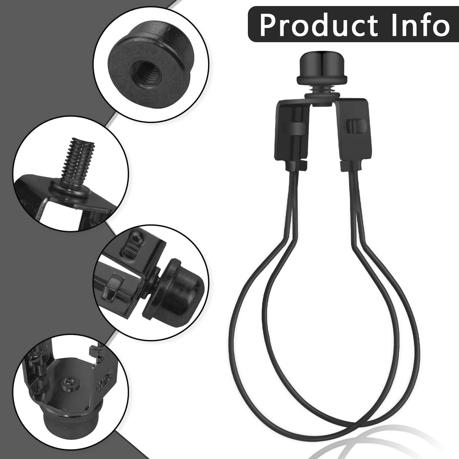 OXDFK 2 PCS Clip-On Lampshade Adapter Kit, Nickel Color, Includes Finial and Levellers, Model OXDFK