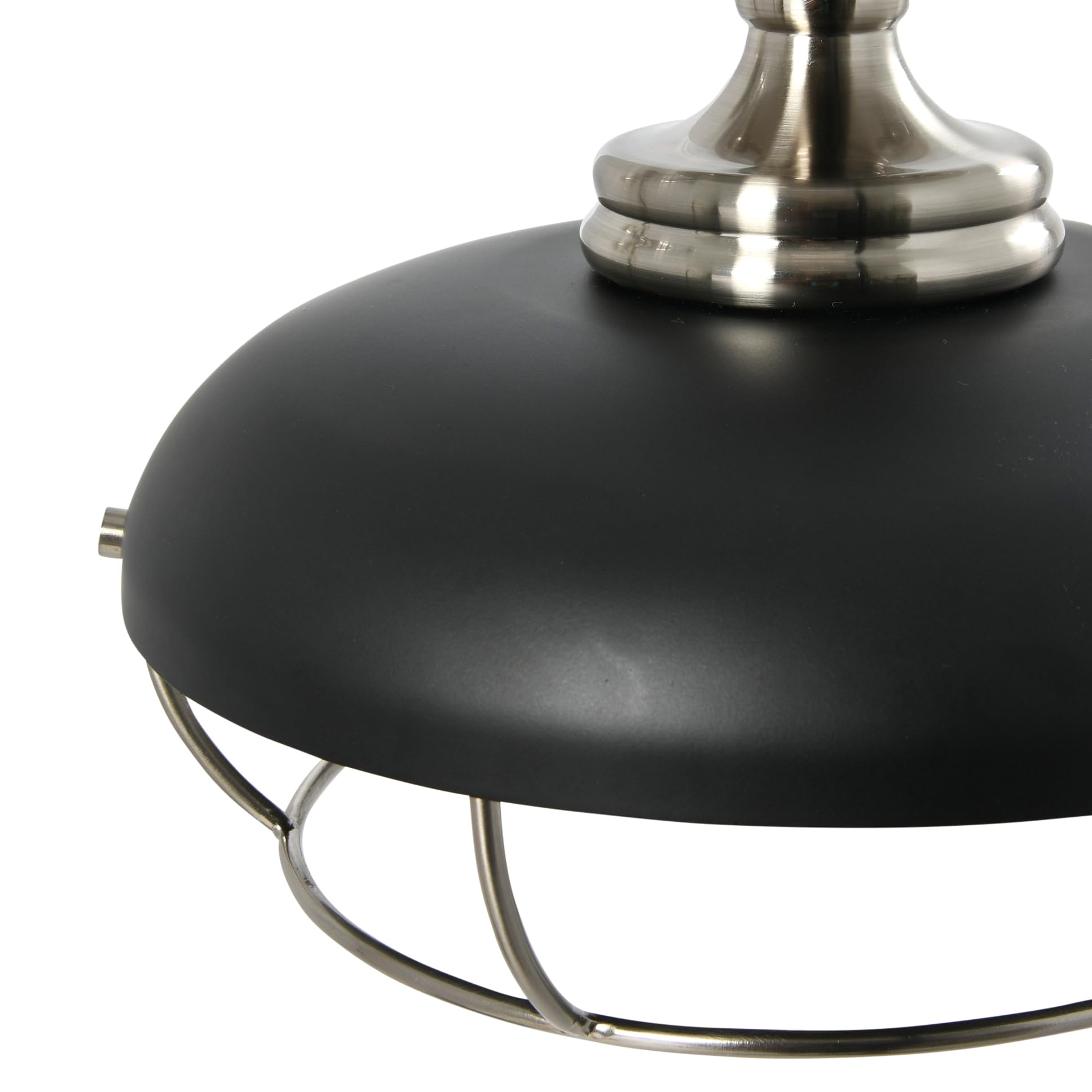 Robert Stevenson Lighting Presley - Caged Dome Metal Semi-Flush Mount Ceiling Light, Brushed Nickel And Matte Black