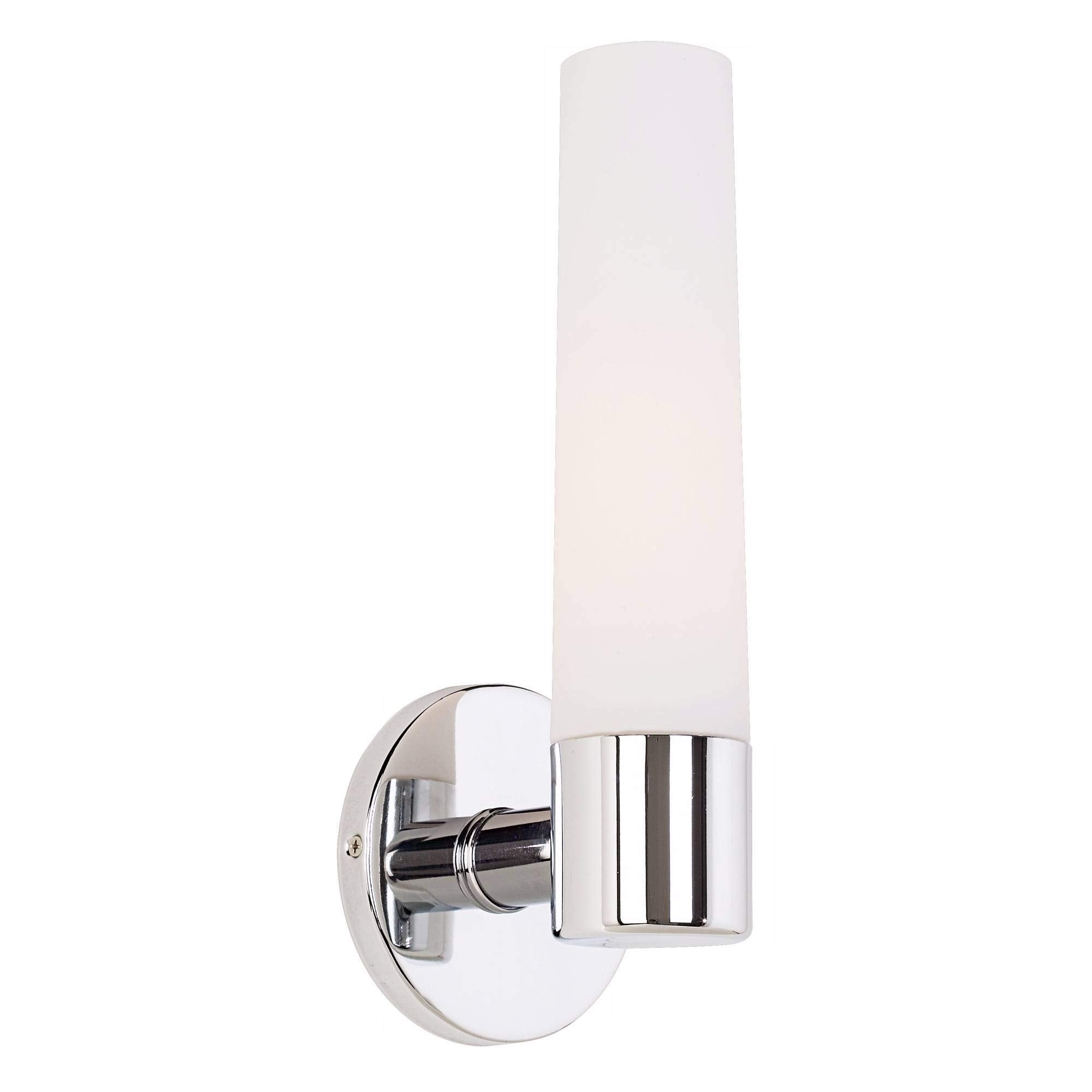 GEORGE KOVACS Saber Wall Sconce, 1-Light, 60W, 12.5-in H x 4.75-in W, Alloy Steel, Chrome, Model P504