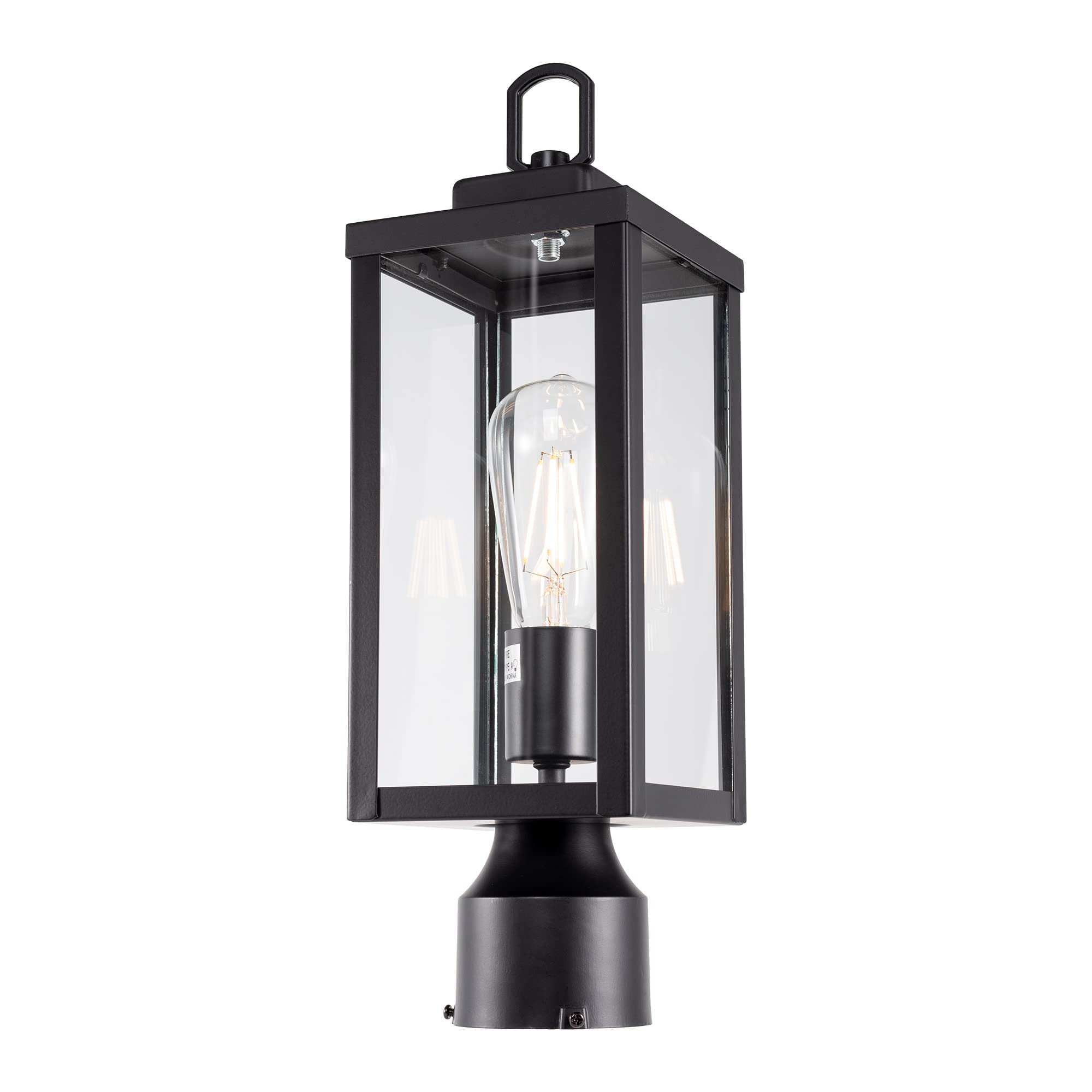 GRUENLICH Outdoor Post Lighting Fixture, E26 Medium Base, Metal Housing, Matte Black Finish, 1 Pack, Model GR-PL002