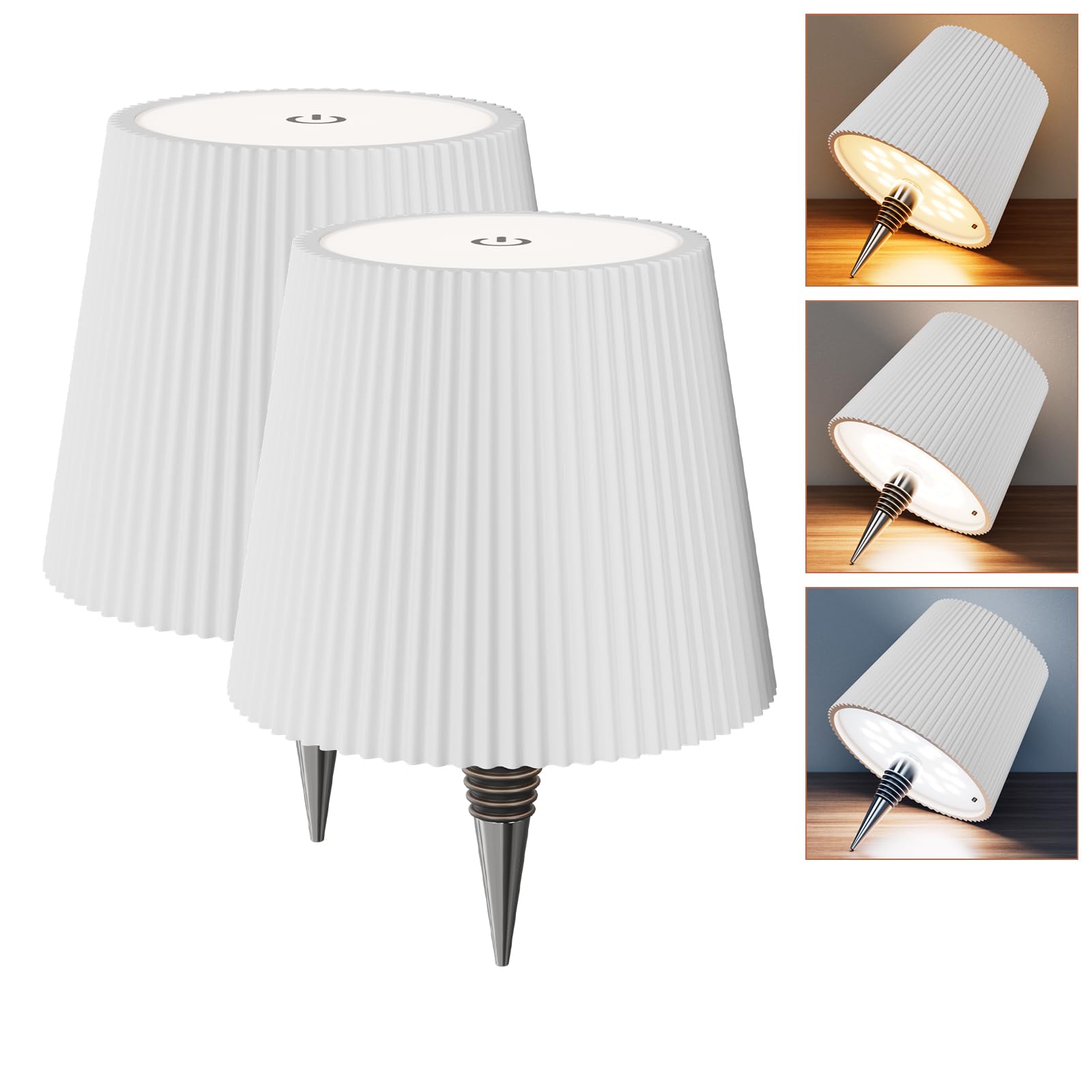 nulmvic Wireless Bottle Lamp  2026 New 3 Color Rechargeable Beverage Bottle Lights for Home Bars Restaurants (White  2PC)