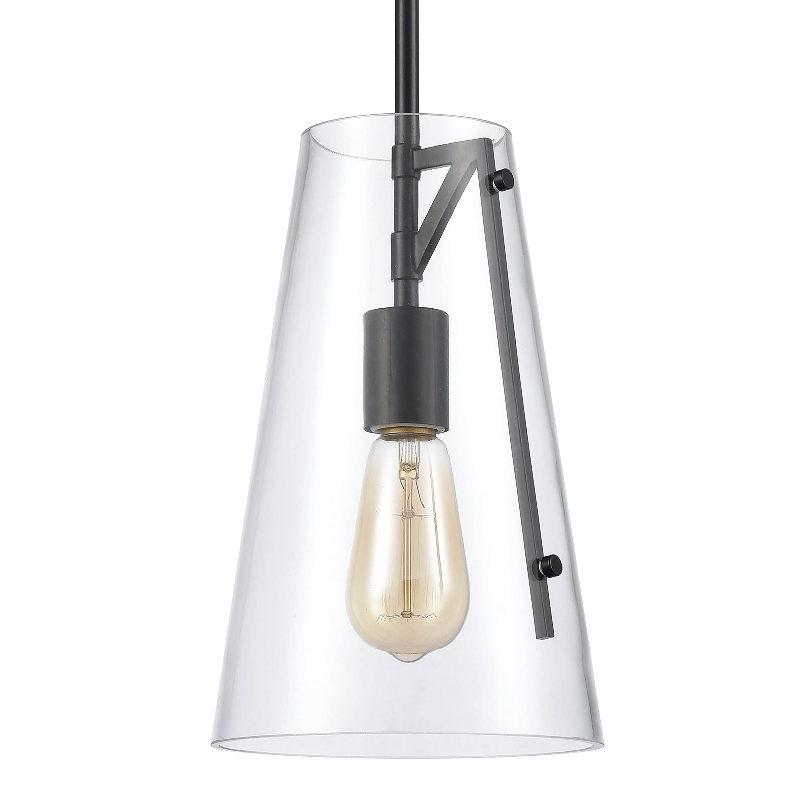 Elk Home Trustle Mini Pendant Light, Matte Black Finish, Clear Glass, Modern Style, 1-Light