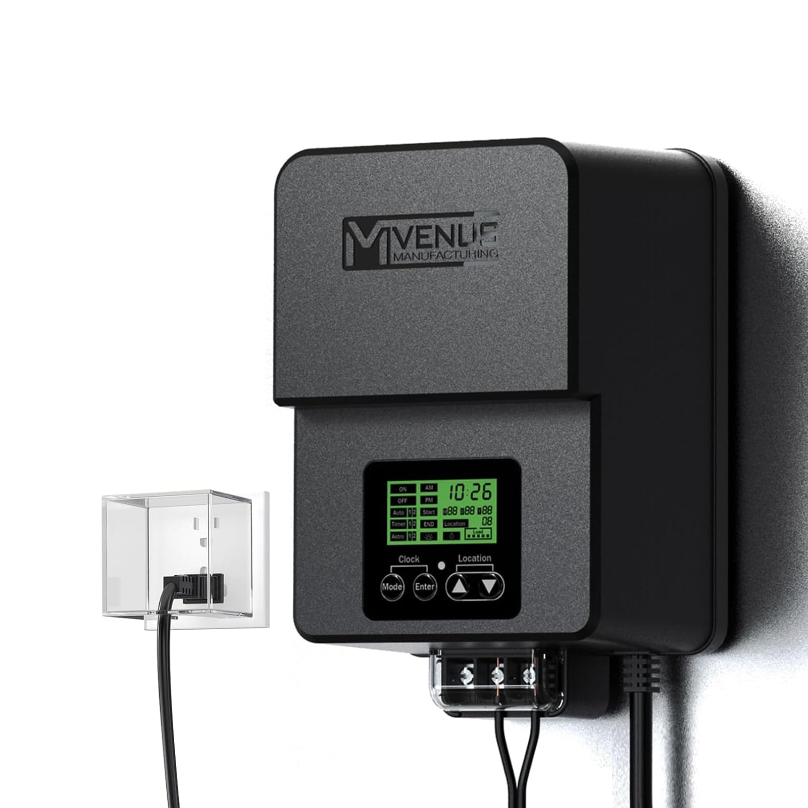 Venus Manufacturing Outdoor Low Voltage Transformer 300W Landscape Lighting Transformer With Timer And Built-In Photo Sensor 120V Ac To 12V-15V Ac For Led Spotlight, Pathway Garden Lighting