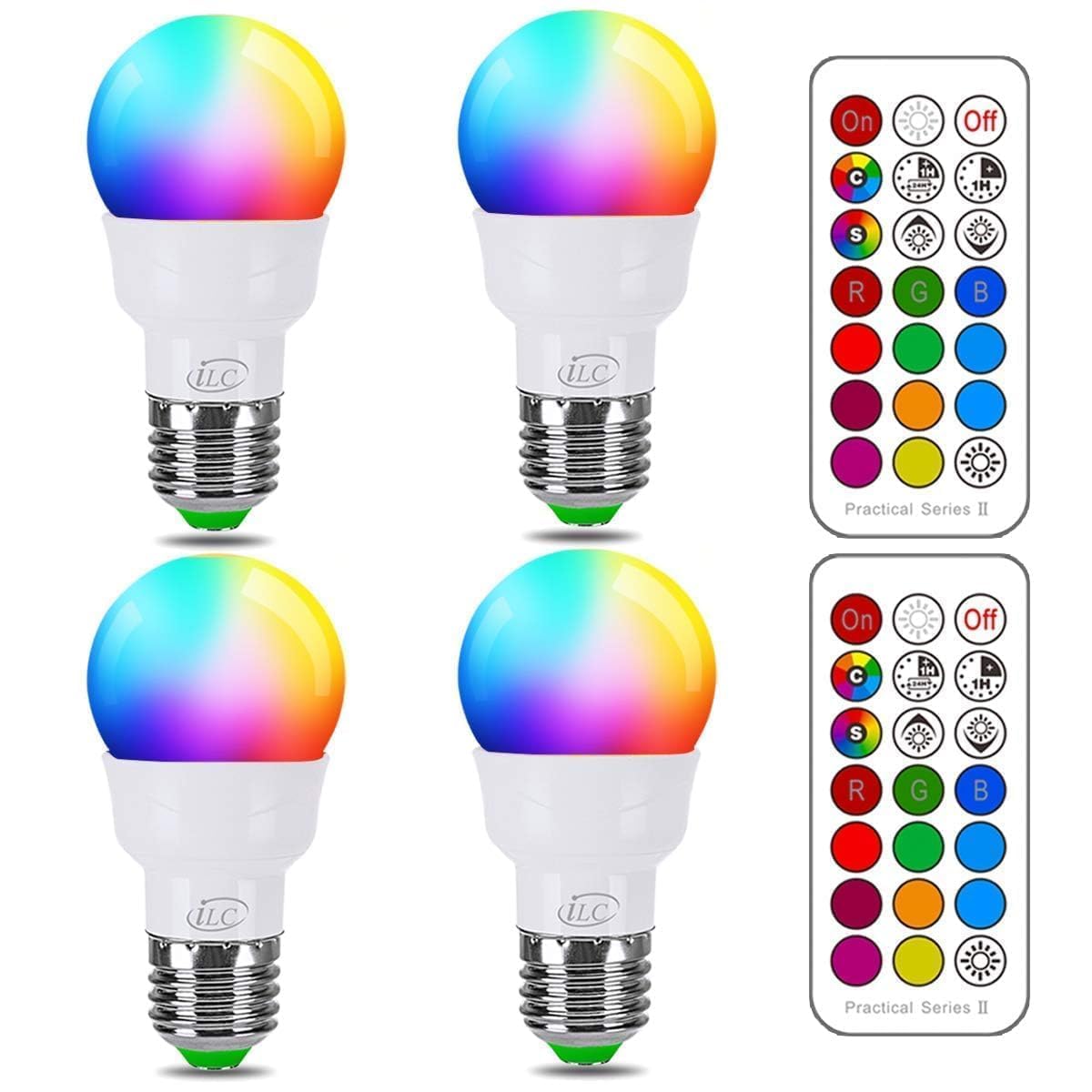 Ilc Rgb Led Color Changing Light Bulb, 40W Equivalent, 450Lm, 2700K Warm White 5W E26 Screw Base Rgbw, Flood Light Bulb- 12 Colo
