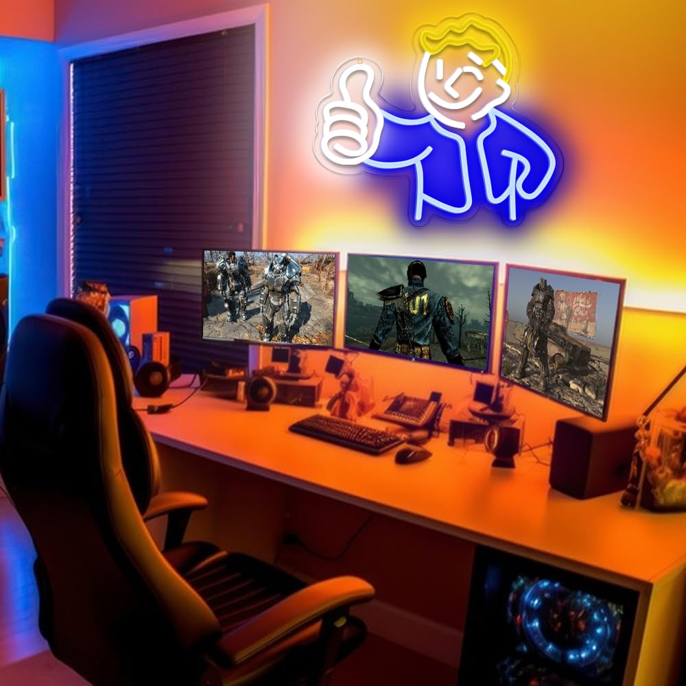 PILOYINDE Neon Sign Vault Boy Light for Wall Decor, Acrylic, L-little boy, Game Room, Bedroom Gift for Fans and Teens