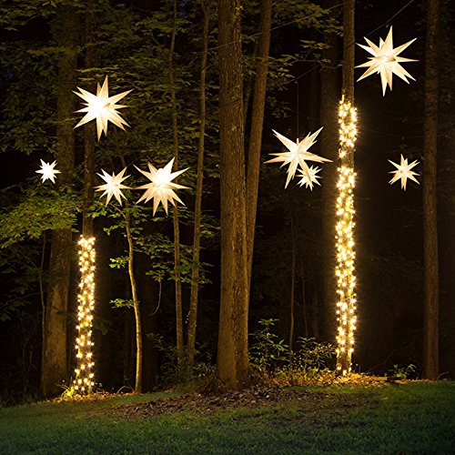 14'' White Star Outdoor Decoration, Christmas Led Star Decor, Moravian Star Christmas Light