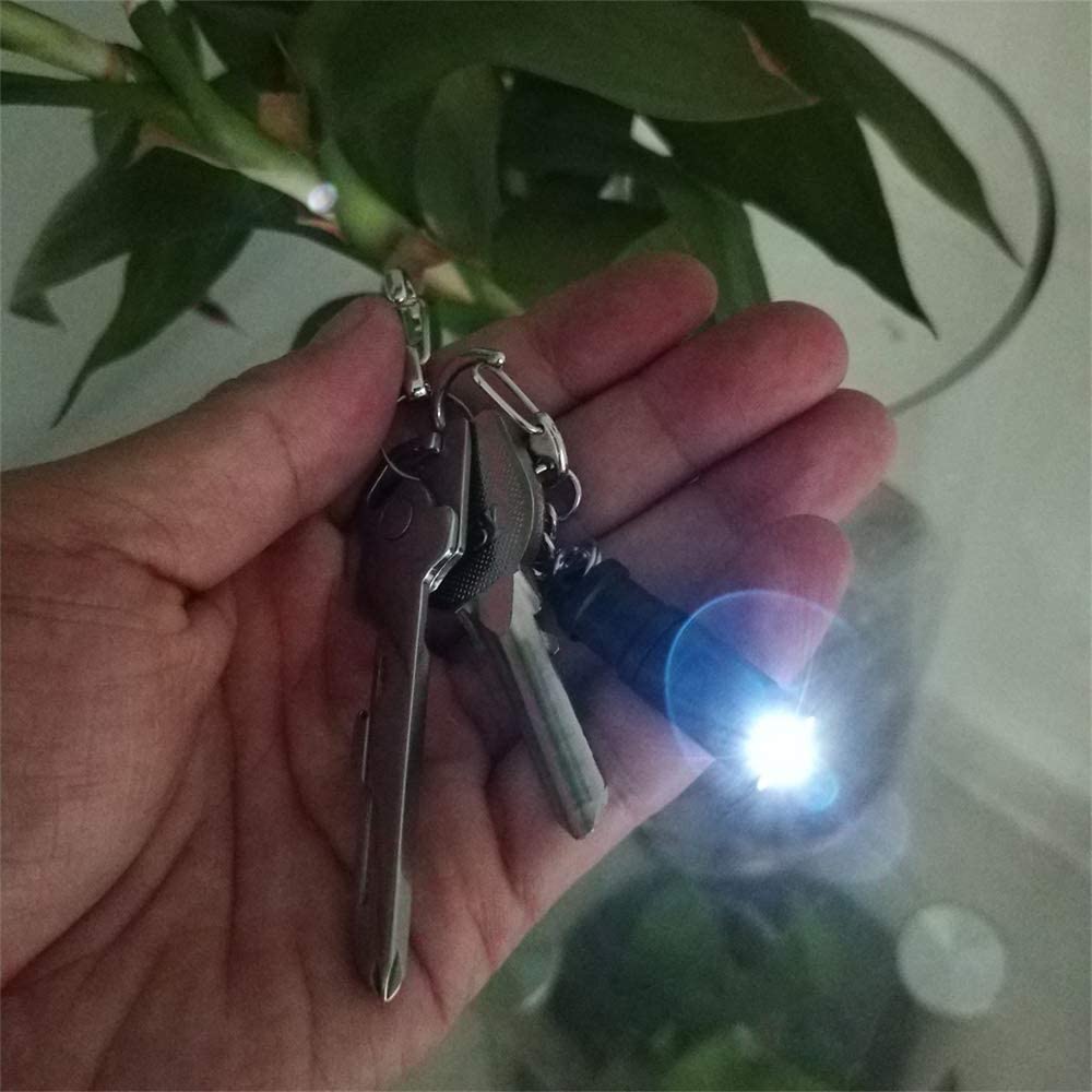 E1 Smallest Super Tiny Keychain Flashlight Bright Long Lifetime Waterproof Key Ring Light For Everyday Edc Emergency Dog Walking