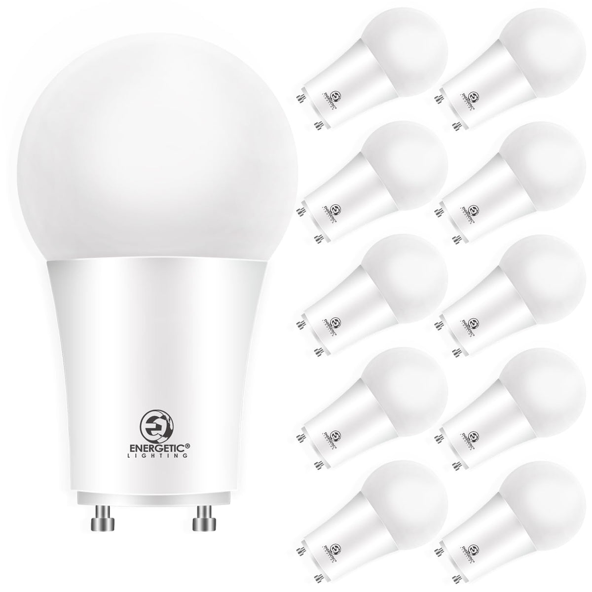 Energetic Led Gu24 Light Bulb, A19 Shape 60 Watt Equivalent (8.5W), 3000K Warm White, 800 Lumens, Non-Dimmable, 2 Pin Led Light 