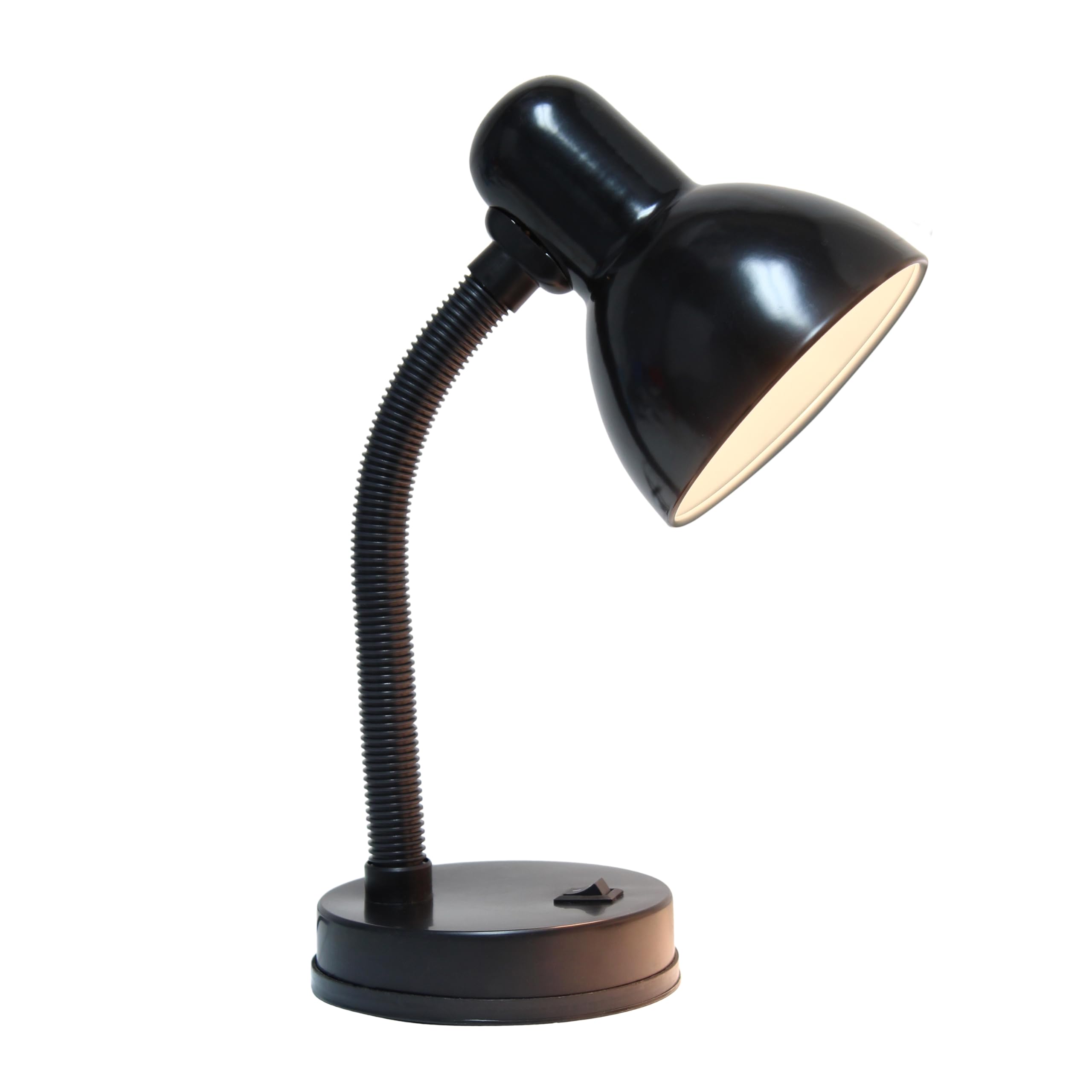 Simple Designs Ld1088-Blk 14.25'' Sleek And Sturdy Classic Gooseneck Study Desk Lamp, Black