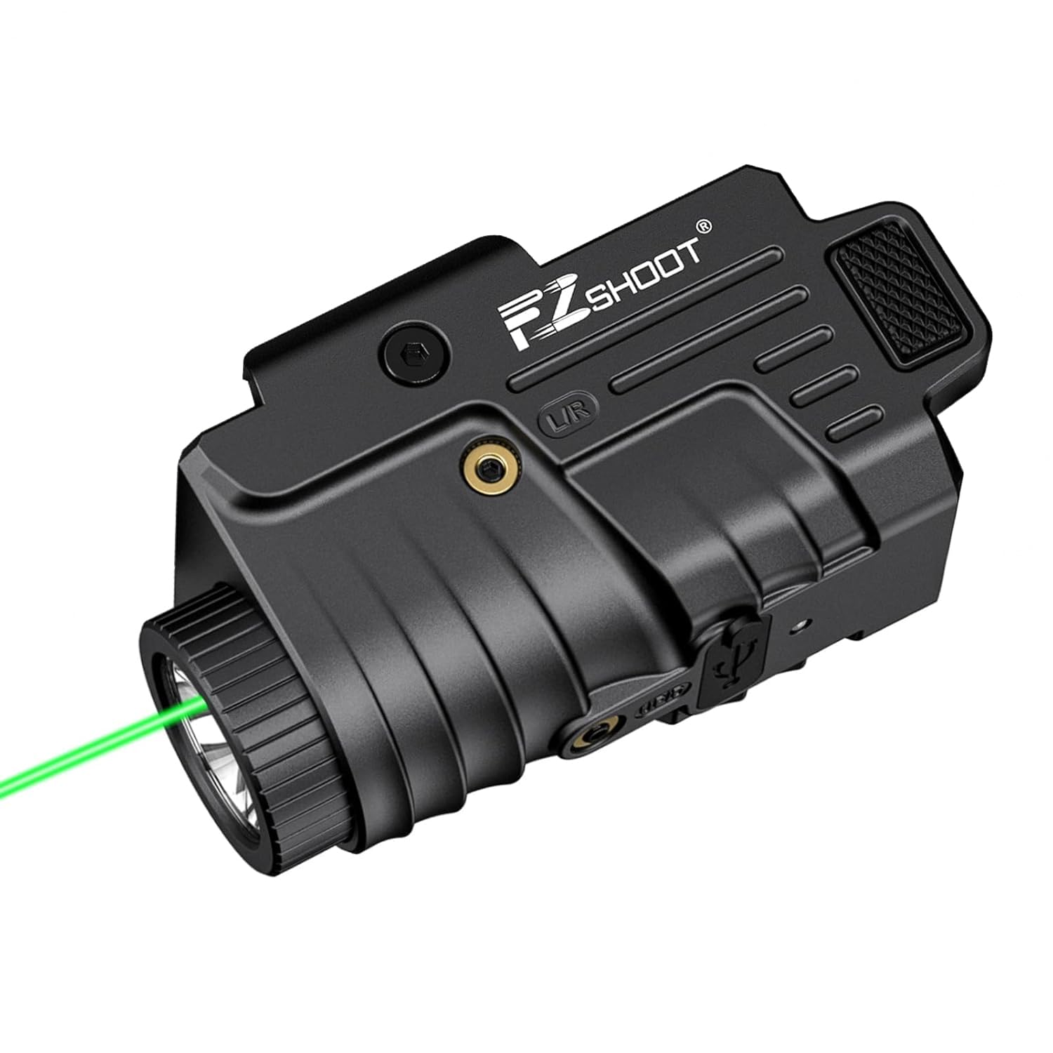 EZshoot 800 Lumens Handheld Toy Light Laser Combo Rechargeable  Handheld Toy Flashlight with Slidable Rail Compatible with Glock and Picatinny Rail  Tactical Flashlight with Green Laser Beam