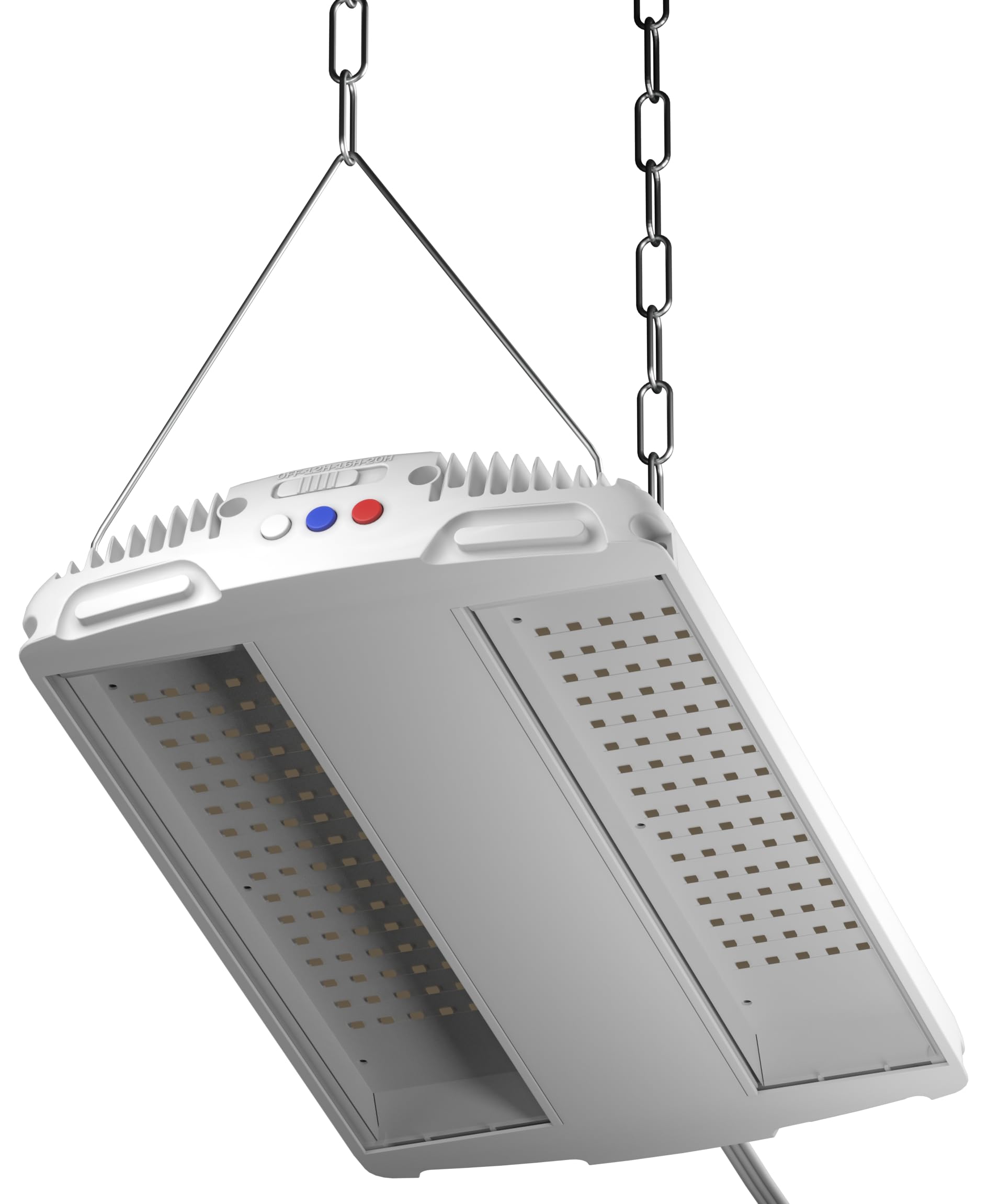 Good Earth Lighting 14-in 1-Light, 78-Watt Selectable Spectrum LED Grow Light, 117 PAR/PPF, Auto On/Off Timer, White