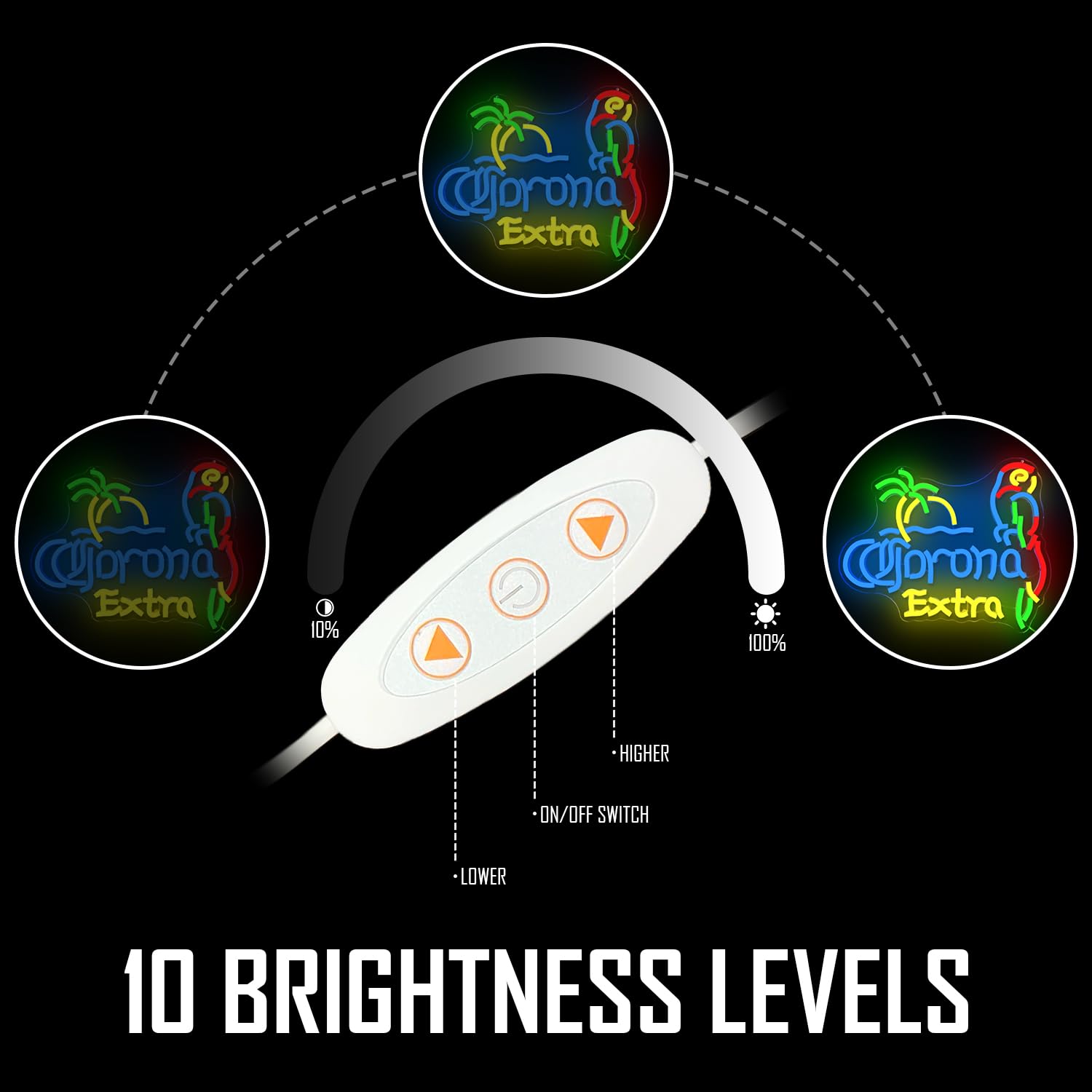 Jooetuu Parrot Beer Neon Sign Dimmable Beer Palm Tree Neon Light Signs For Wall Decor Sunrise Sunset Neon Beer Sign For Home Bar Man Cave Beer Club Pub Bistro