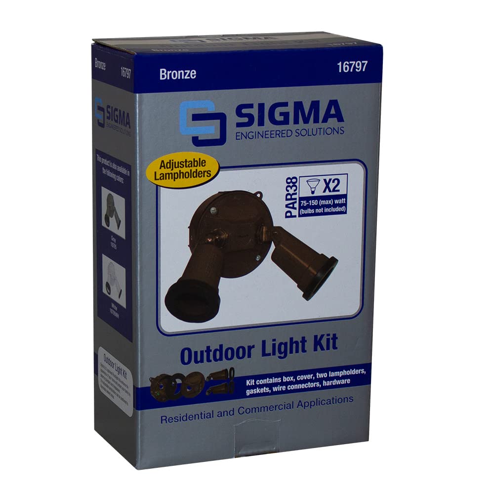 Sigma Engineered Solutions, Bronze Weatherproof 16797 Round Floodlight Kit, 1 Count (Pack Of 1)