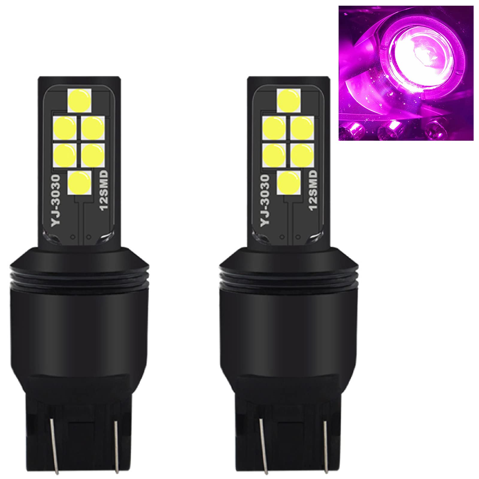 SOCAL-LED LIGHTING 7440 7443 Pink Purple LED Turn Signal Bulb Advanced 3030 SMD Bright Colorful DRL Brake Lamp Parking Tail Ligh