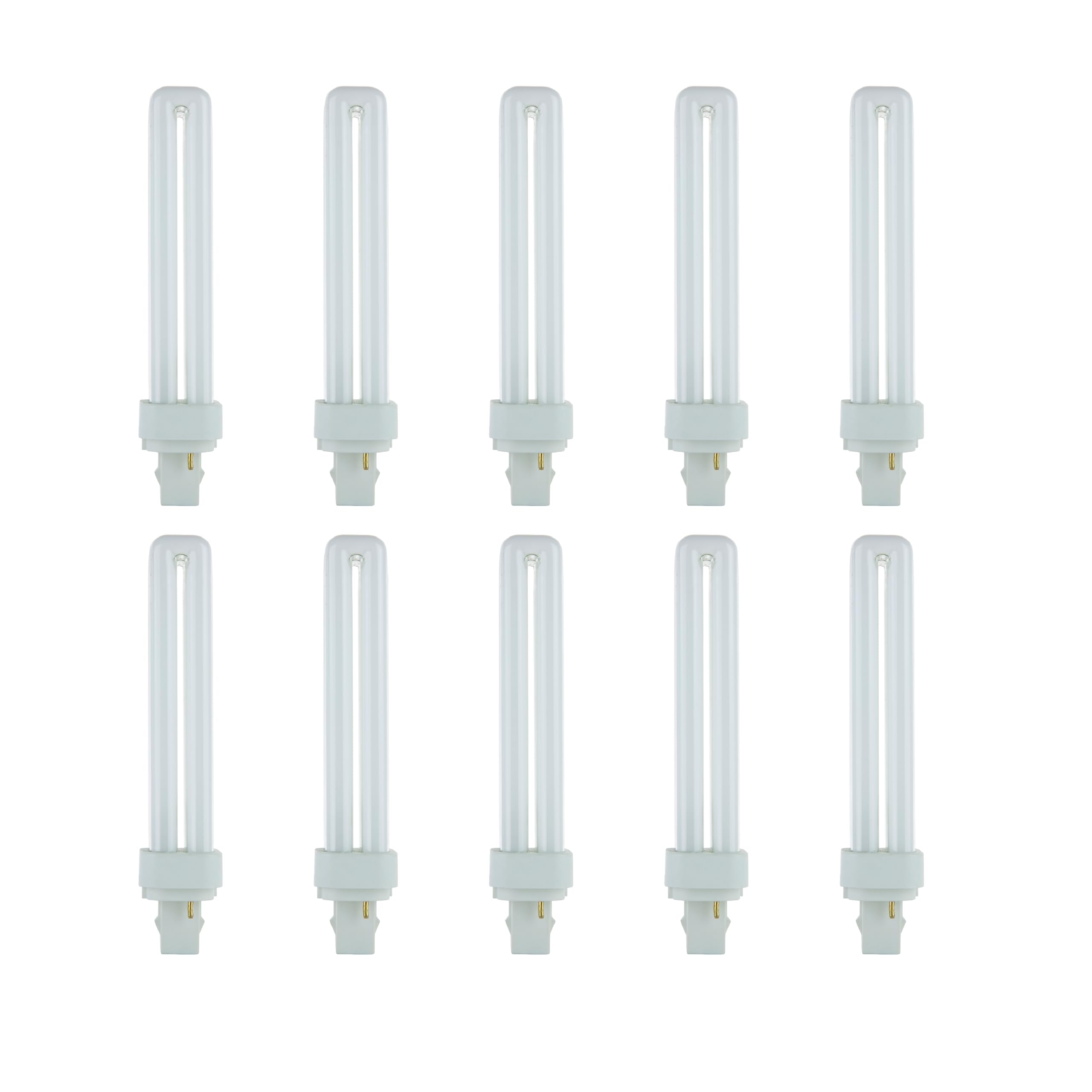Sunlite Compact Fluorescent PLD 2-Pin Plug-in Double Quad Tube Light Bulb, 26 Watts, 1560 Lumens, 2-Pin G24d3 Base, 6500K Daylig