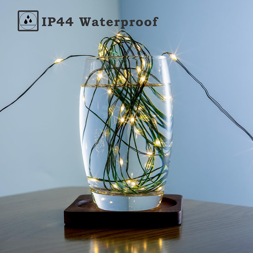 Zeluxdot Fairy Lights Plug In,200Ft 600 Leds Waterproof String Lights,Green Copper Wire,Led Lights Stirp With Remote 8 Modes For Indoor Outdoor Christmas Wedding Birthday Patio Garden Decor,Warm White