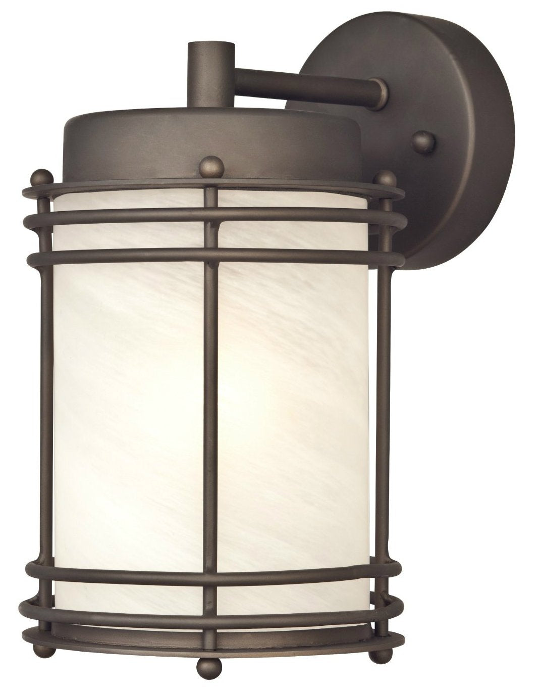 Westinghouse 6230700 Parksville One-Light Outdoor Wall Lantern, Oil Rubbed Bronze Finish With White Alabaster Glass