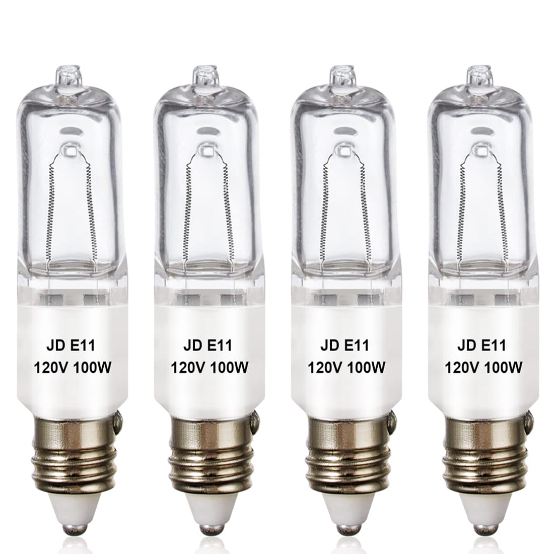 4 Pack Jde11 Bulb,120V 100W Halogen Candelabra Bulbs,T4 Mini Base Jd E11 Bulb ,Dimmable 2700K Warm White(Replacement E11 Led Bul