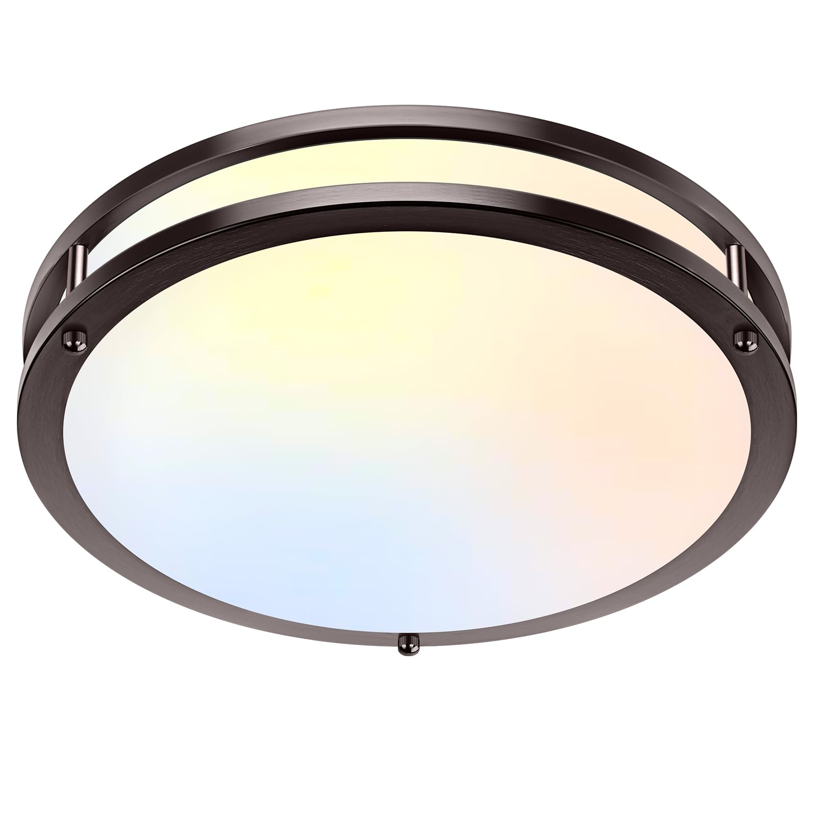 1-Pack 36W LED Ceiling Light  13inch Oil Rubbed Bronze Flush Mount Light Fixture 3600LM 2700K/3000K/4000K/5000K/6500K Adjustable Ceiling Light  Modern Dimmable Lighting for Kitchen Hallway Bathroom