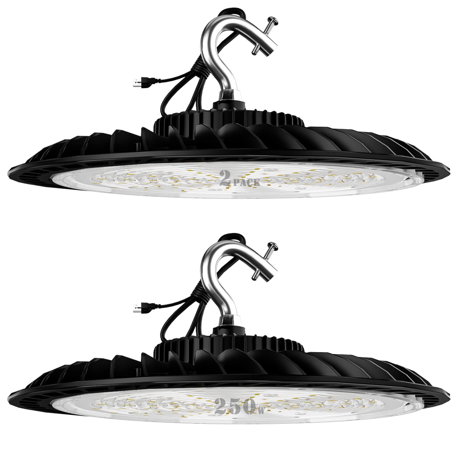 Lightdot 2Pack 250W Led High Bay Light 35000Lm, 5000K Daylight For Garage/Barn/W