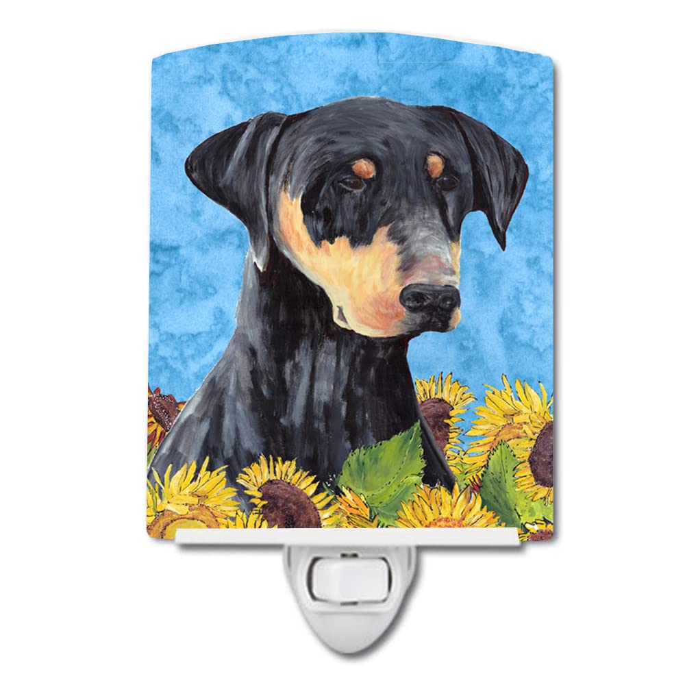 Carolines Treasures Ceramic Night Light, Doberman, 6x4x3in, UL-Certified, Ideal for Bedroom, Bathroom, Nursery, Hallway, Kitchen
