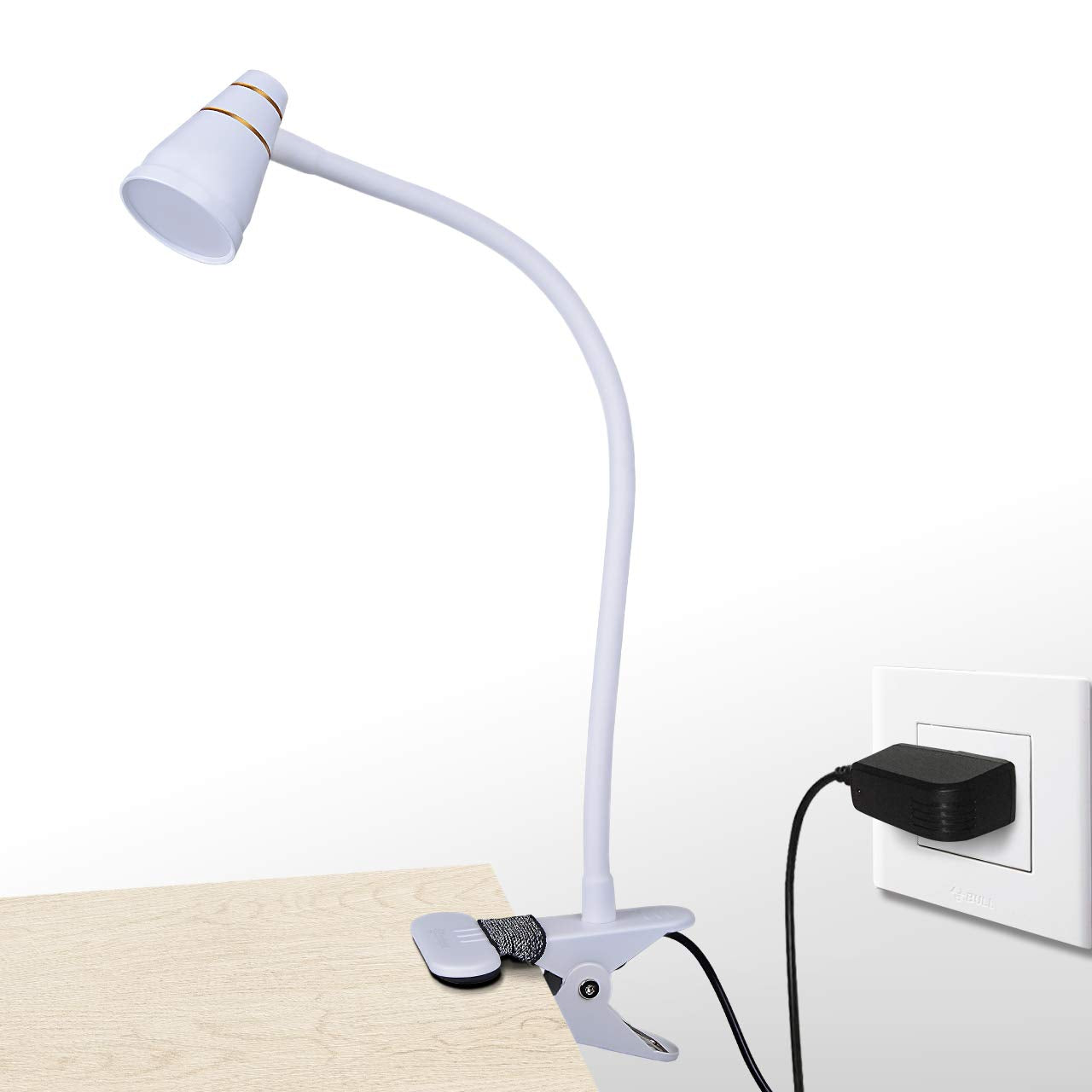 Cesunlight Led Clip Desk Lamp - Adjustable 3000K-6500K, Milky White, Model A9-White-Us, Strong Clamp For Bed Reading