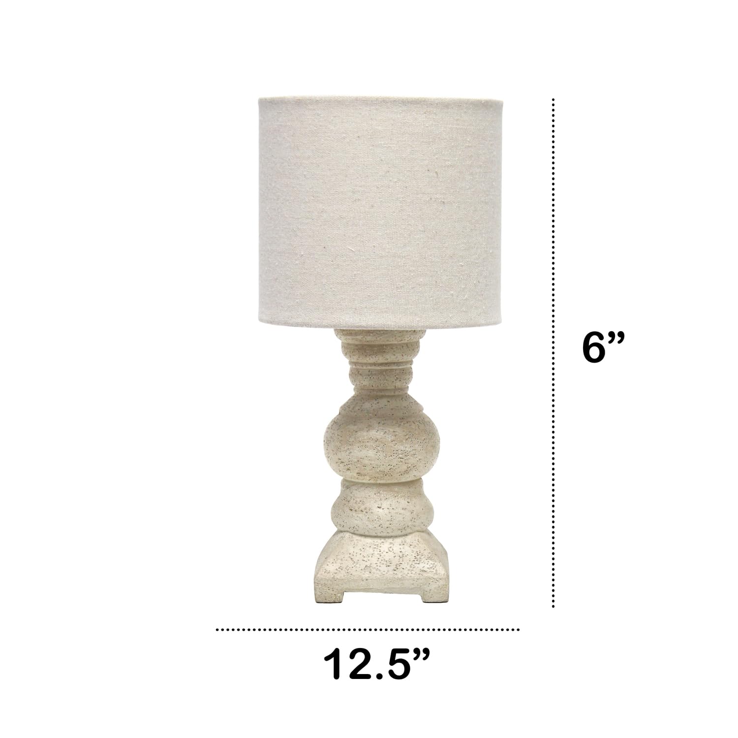 All The Rages Resin Mini Table Desk Lamp With Rough Shade In Weathered Beige