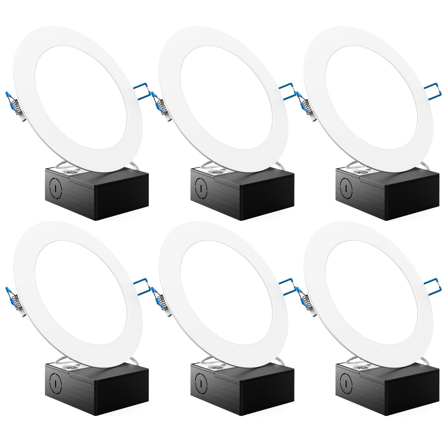 Sunco Lighting 6 Pack 6 Inch Ultra Thin LED Recessed Ceiling Lights, 6000K Daylight Deluxe, Dimmable, 14W, Wafer Thin, Canless w