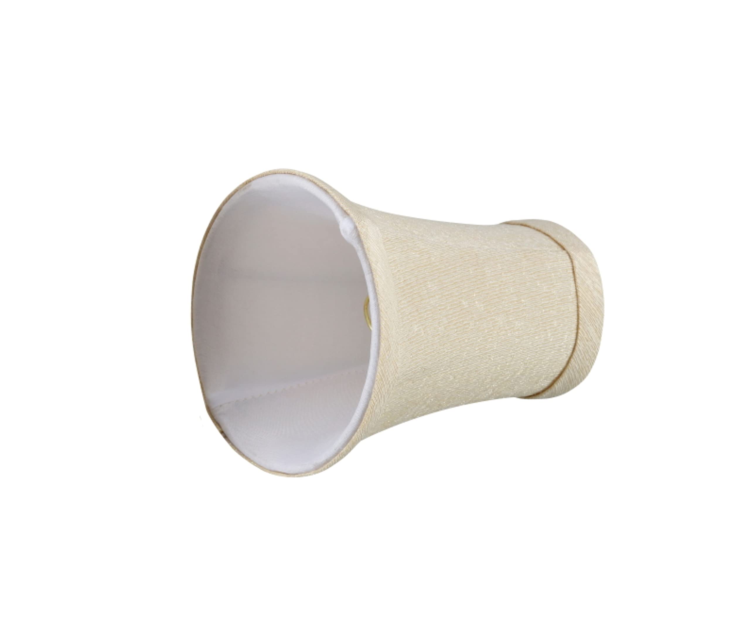 Aspen Creative 30013-6A, Bell Clip-On Chandelier Lamp Shade, Butter Creme, 2 1/2&quot; Top X 4&quot; Bottom X 5&quot; Slant Height, Set Of 6