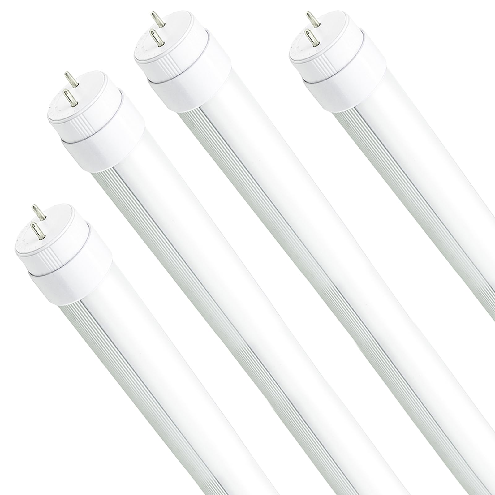 Britelumen F15T8 LED Tube Light,120V 4 Pack of 18'' 7W Tube Light Bulb,5000K Daylight White,Rotatable End Caps,LED Fluorescent T