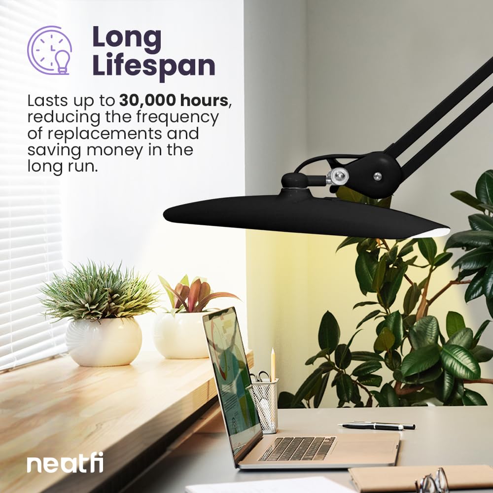 Neatfi Xl 2,200 Lumens Led Task Lamp, 24W, 117 Pcs Smd Led, Dimmable, 4 Level Brightness, 3 Light Modes, Desk Light For Home, Of