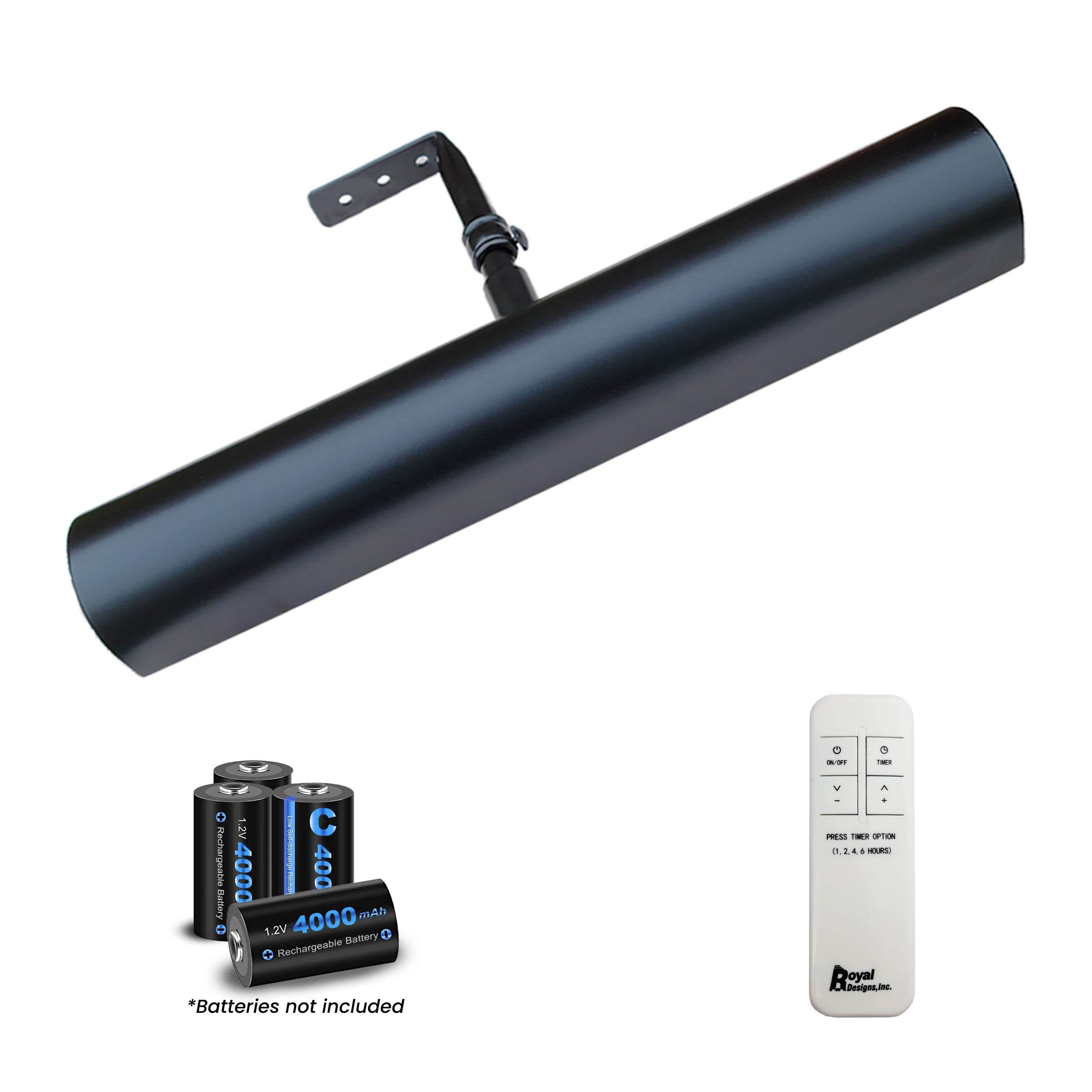 Royal Designs, Inc. Cordless Remote Control Led Picture Light, Dimmable With Timer Function, Black, 14.75 Inches, 2 Pack