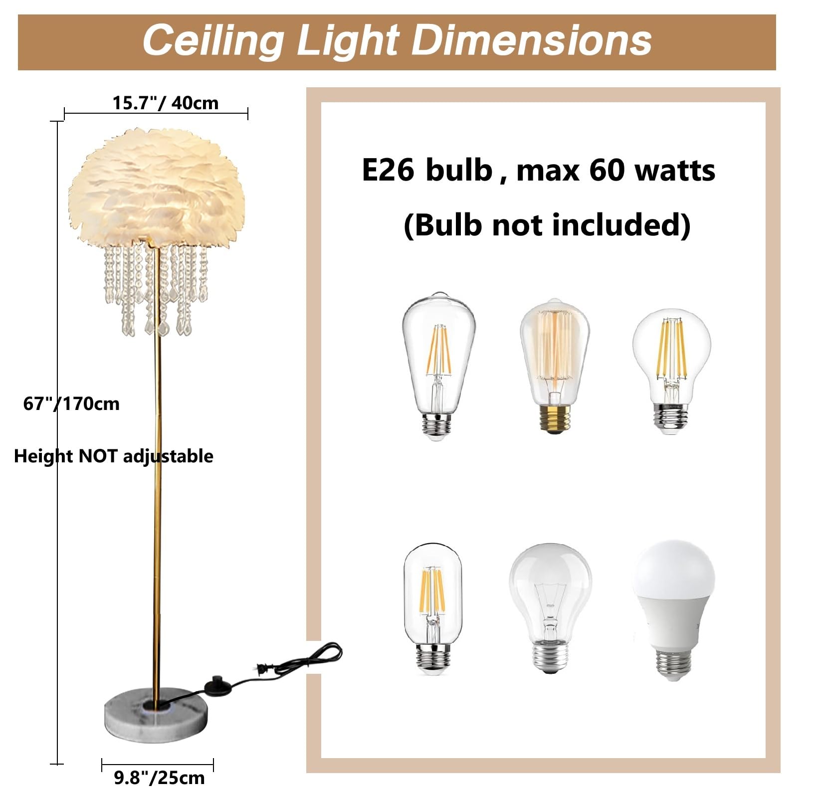 Delemade Floor Lamp,Modern Bedside Lamp With Table, Glam Floor Lamp For Living Room, Bedroom (B Golden)