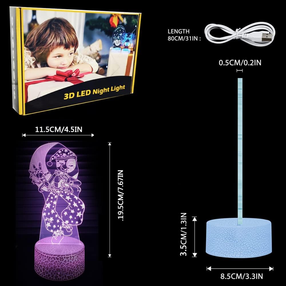 Mzcyfuy 3D Illusion Night Light LED Lamp with Remote Control 16 Color Changing Visual Bedroom Decoration FNAF (Moondrop)