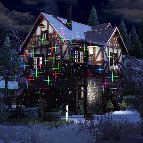 LedMAll Christmas Laser Lights Projector, Remote Control, 8 Patterns, Model X-35P, Black, Standard Size