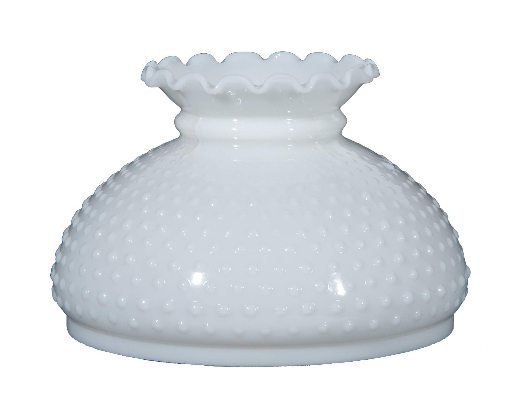 B&P Lamp 10 Inch Cased White Glass Hobnail Student Shade