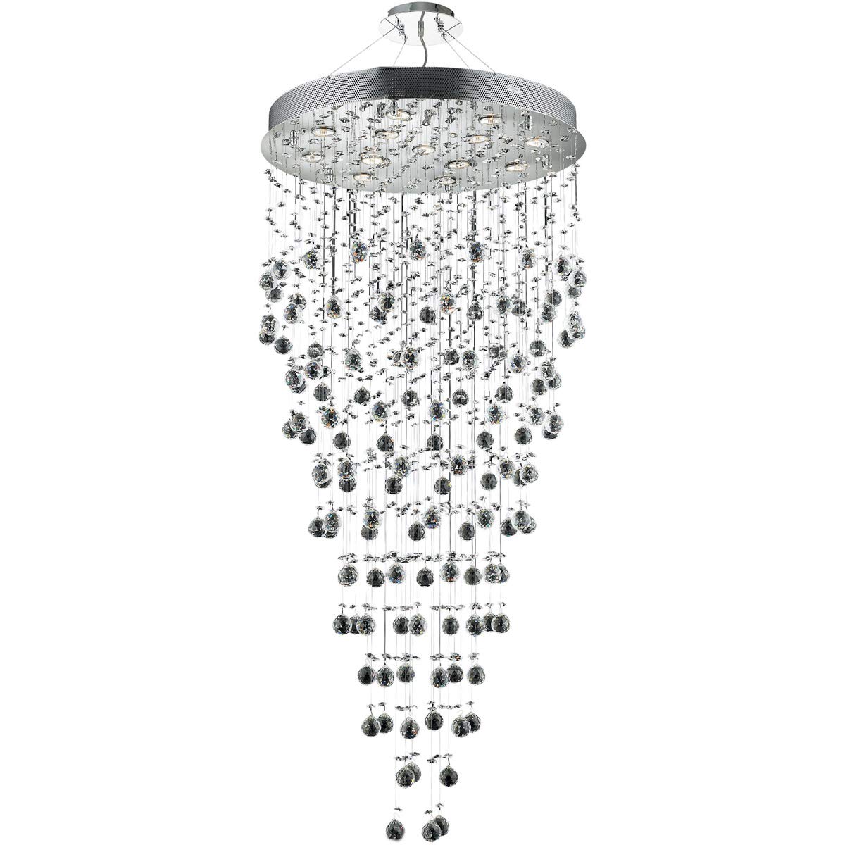Elegant Lighting 2006G28C/RC Royal Cut Clear Crystal Galaxy 13-Light, Single-Tier Crystal Chandelier, 28&quot; x 30&quot;, Finished in Chrome with Clear Crystals