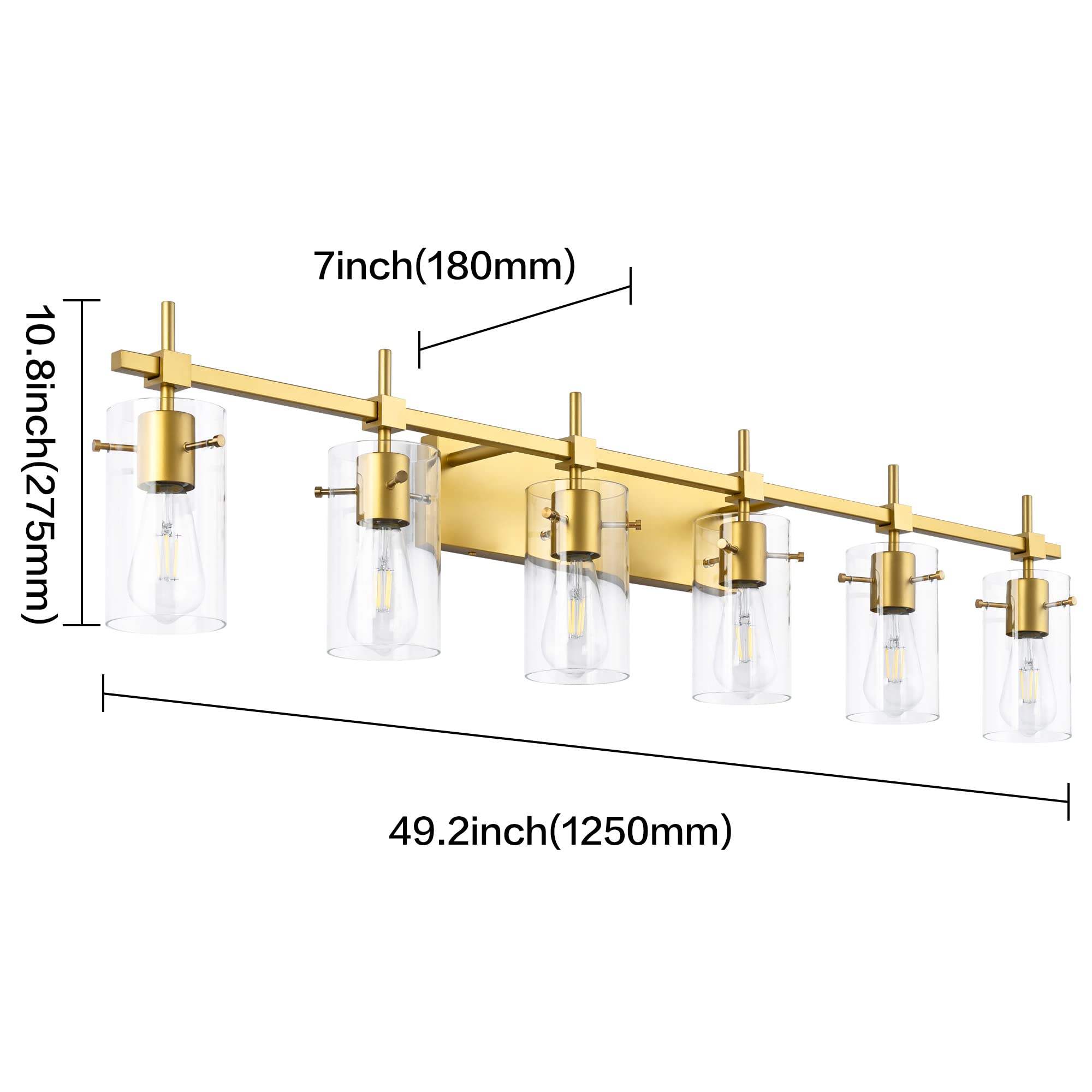 Solfart Gold Bathroom Light Fixtures Wall Light Fixtures Over Mirror Vintage 6 Light Bathroom Vanity Light