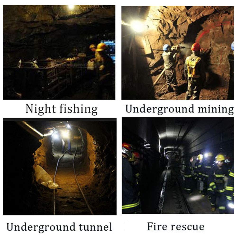 Yongkist Rechargeable LED Mining Headlight, Waterproof, Explosion Proof, Model YK-3.0Y, Yellow, Ideal for Hard Hat Use